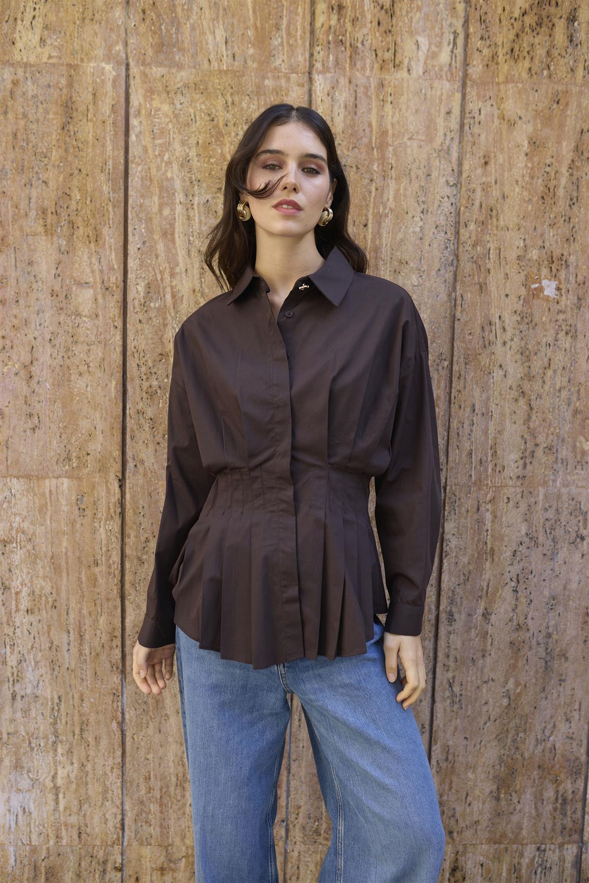 4996 PİLİLİ GÖMLEK KAHVE