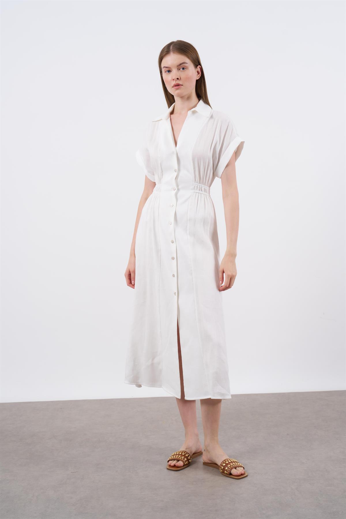 3222-GÖMLEK ELBİSE BEYAZ