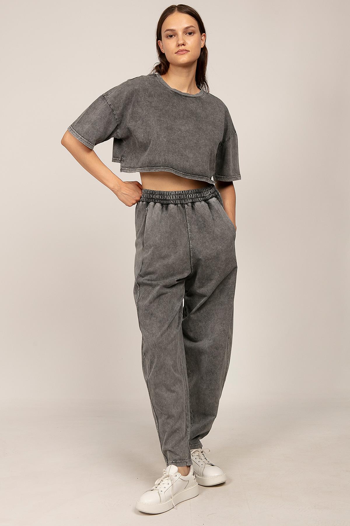 0057 ŞALVAR TİŞÖRT TAKIM ANTRASİT