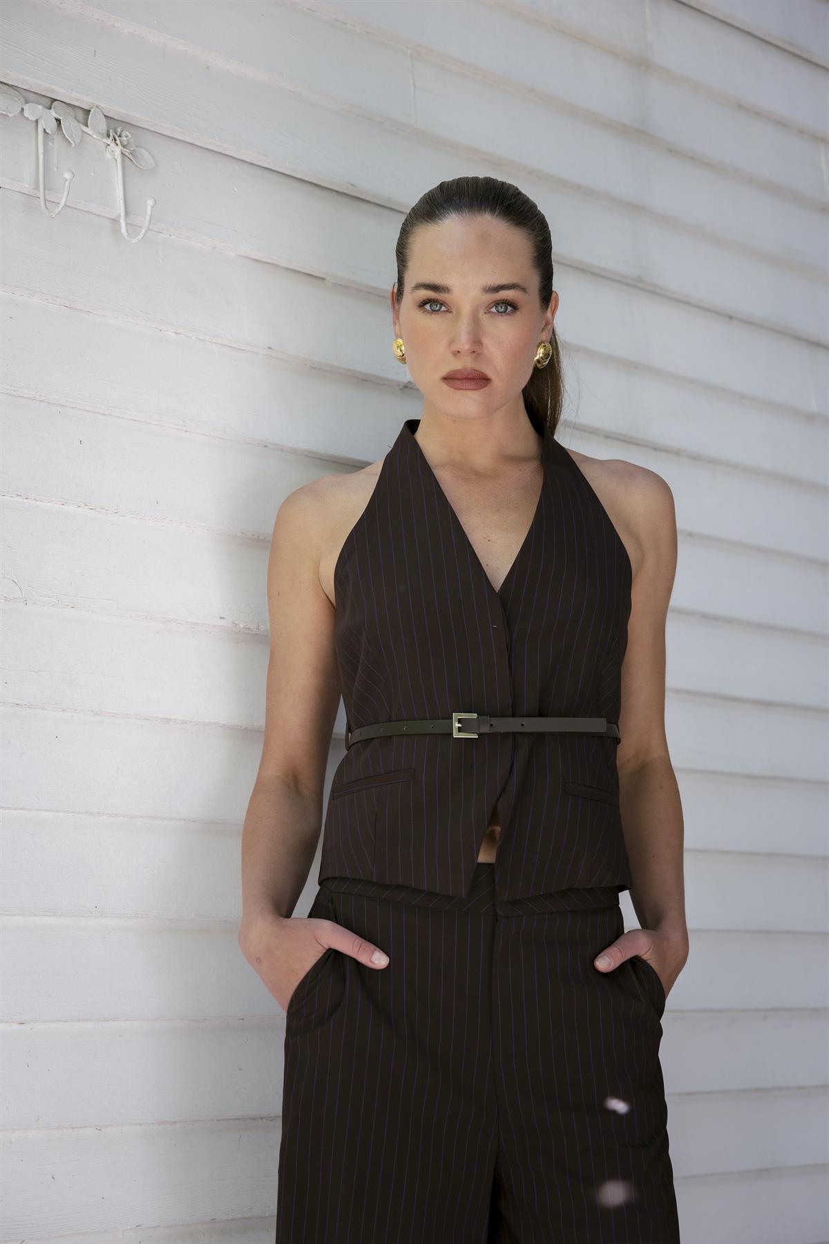 9569 YELEK PANTOLON TAKIM KAHVE