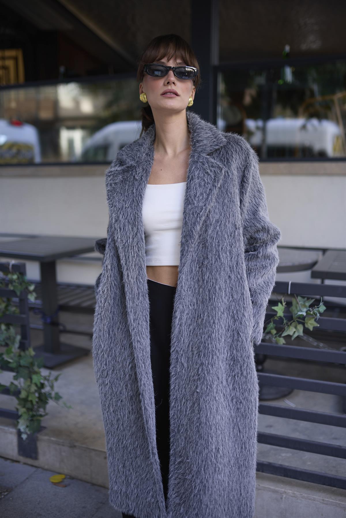 9603 OVERSIZE KÜRK ANTRASİT