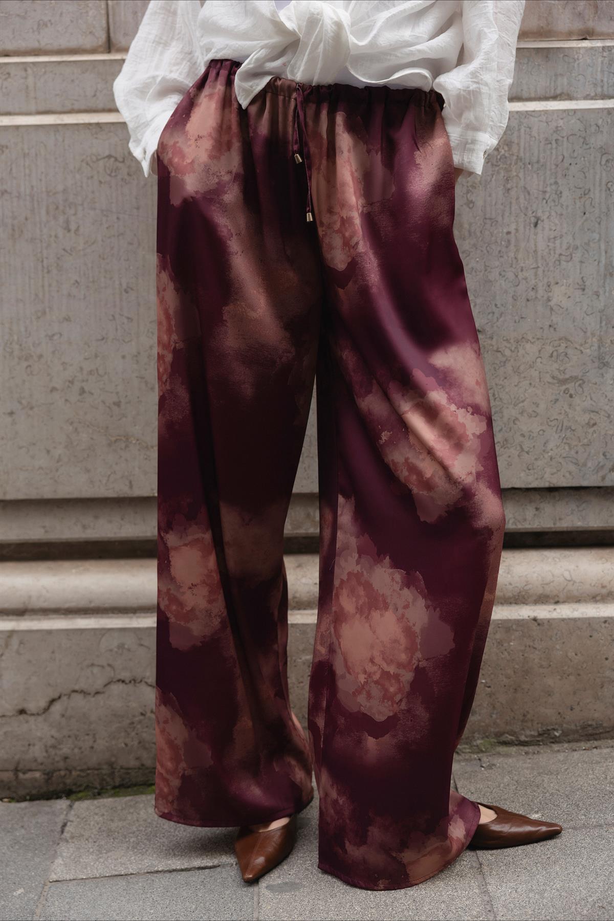 51138 EMPİRME SATEN PANTOLON MÜRDÜM