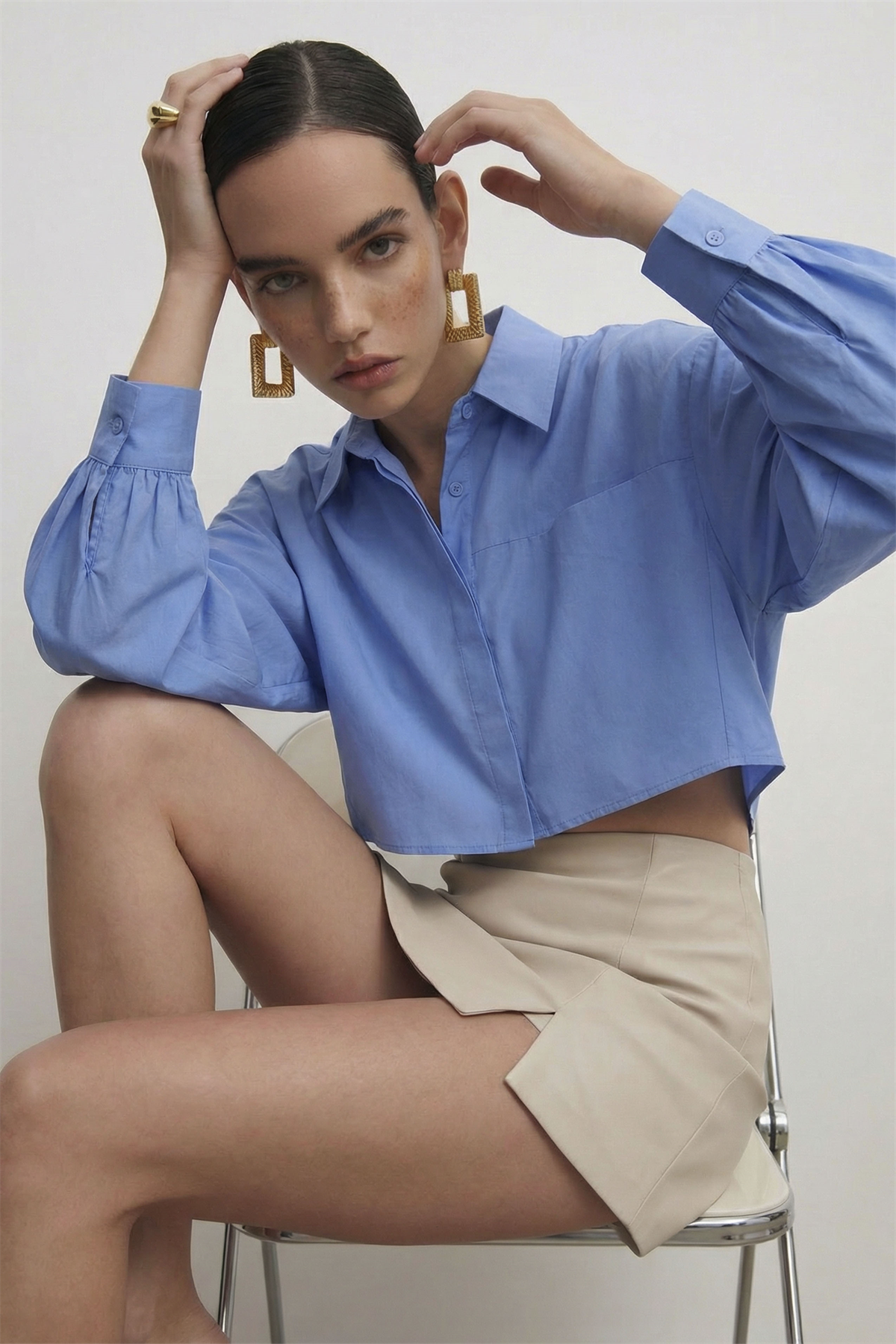 5008 POPLİN GÖMLEK MAVİ