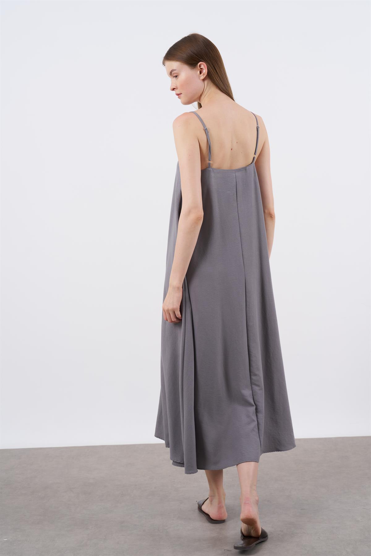 2975 ASKILI ELBİSE GRİ