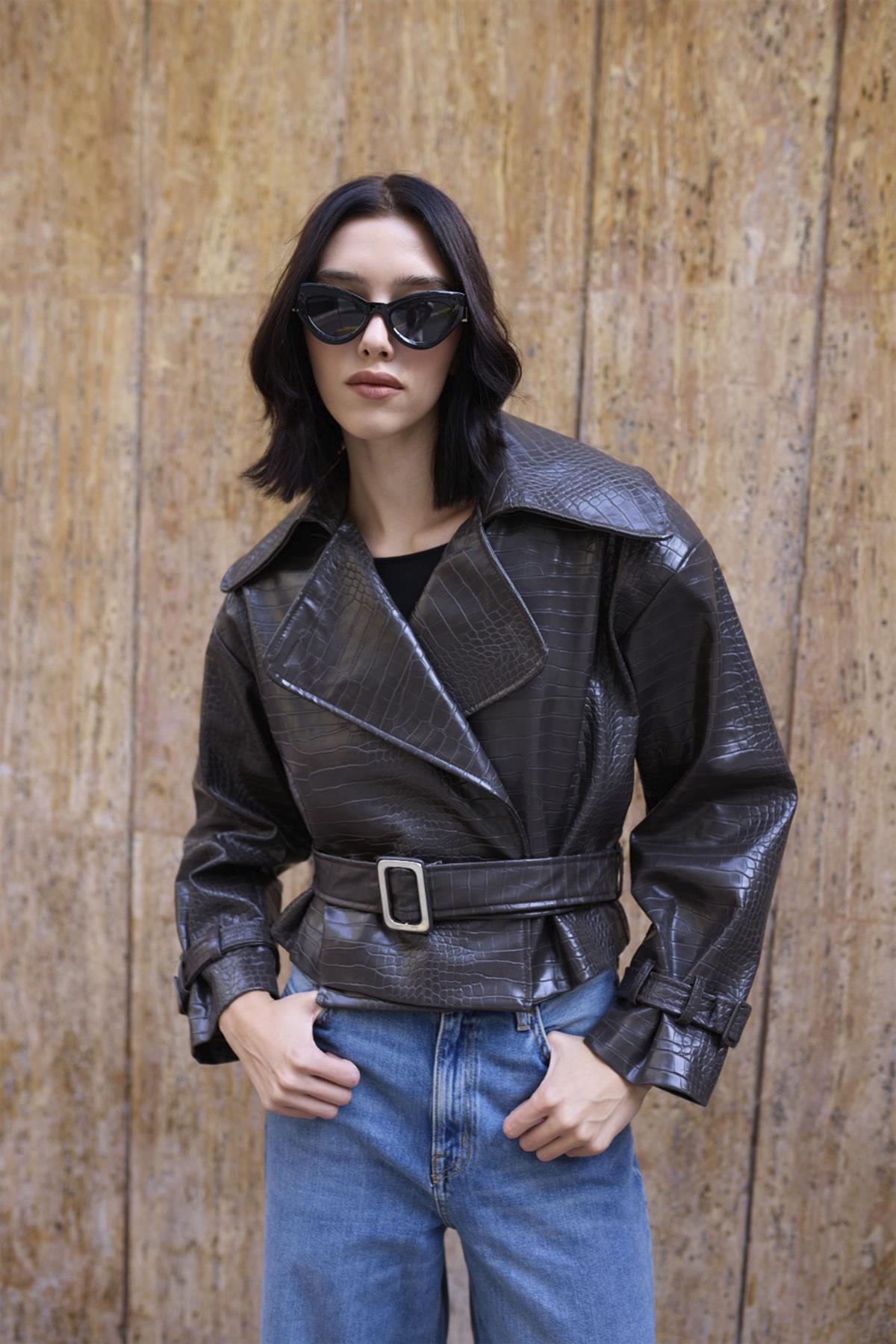 9632 DERİ CEKET KAHVE