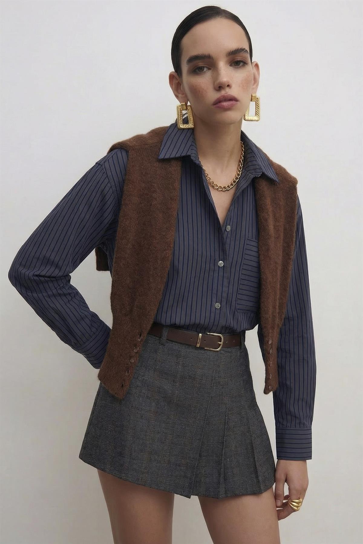 5000 OVERSIZE GÖMLEK LACİVERT