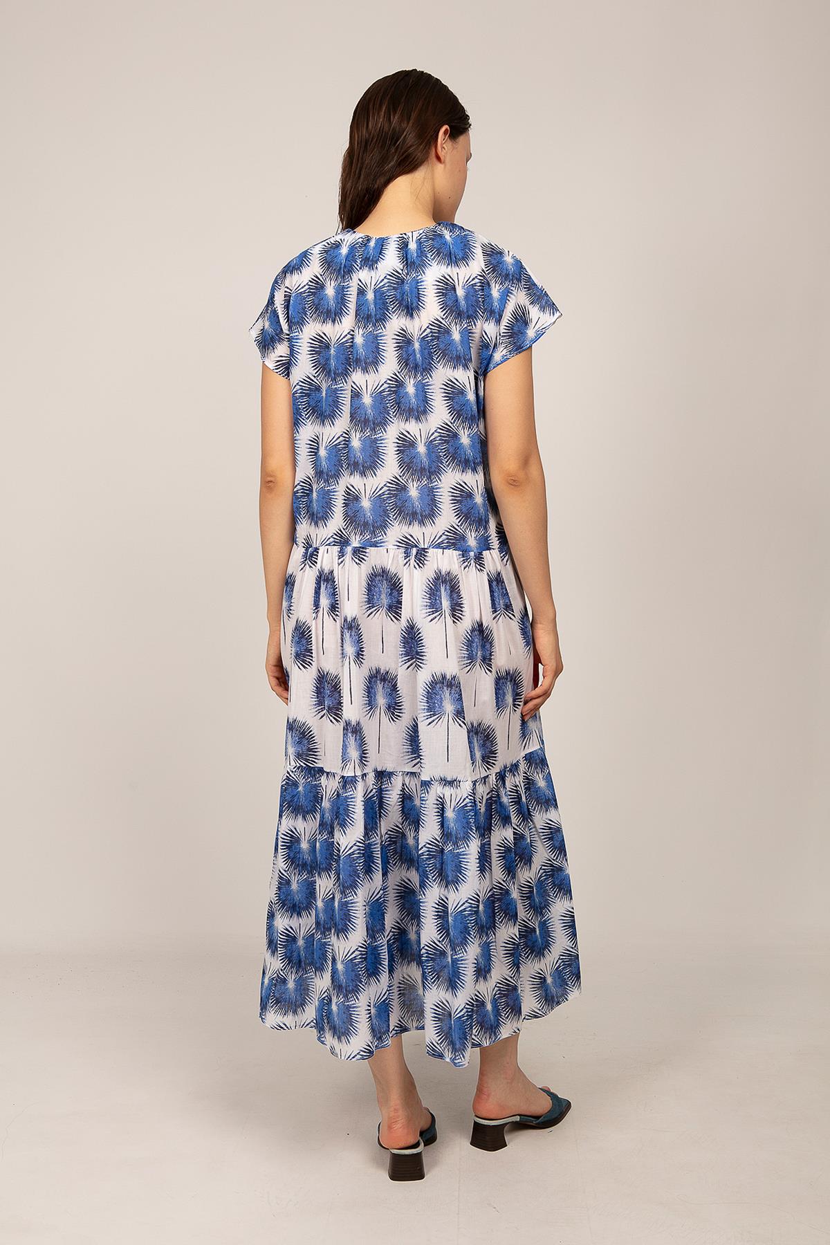 3127 EMPİRME ELBİSE MAVİ