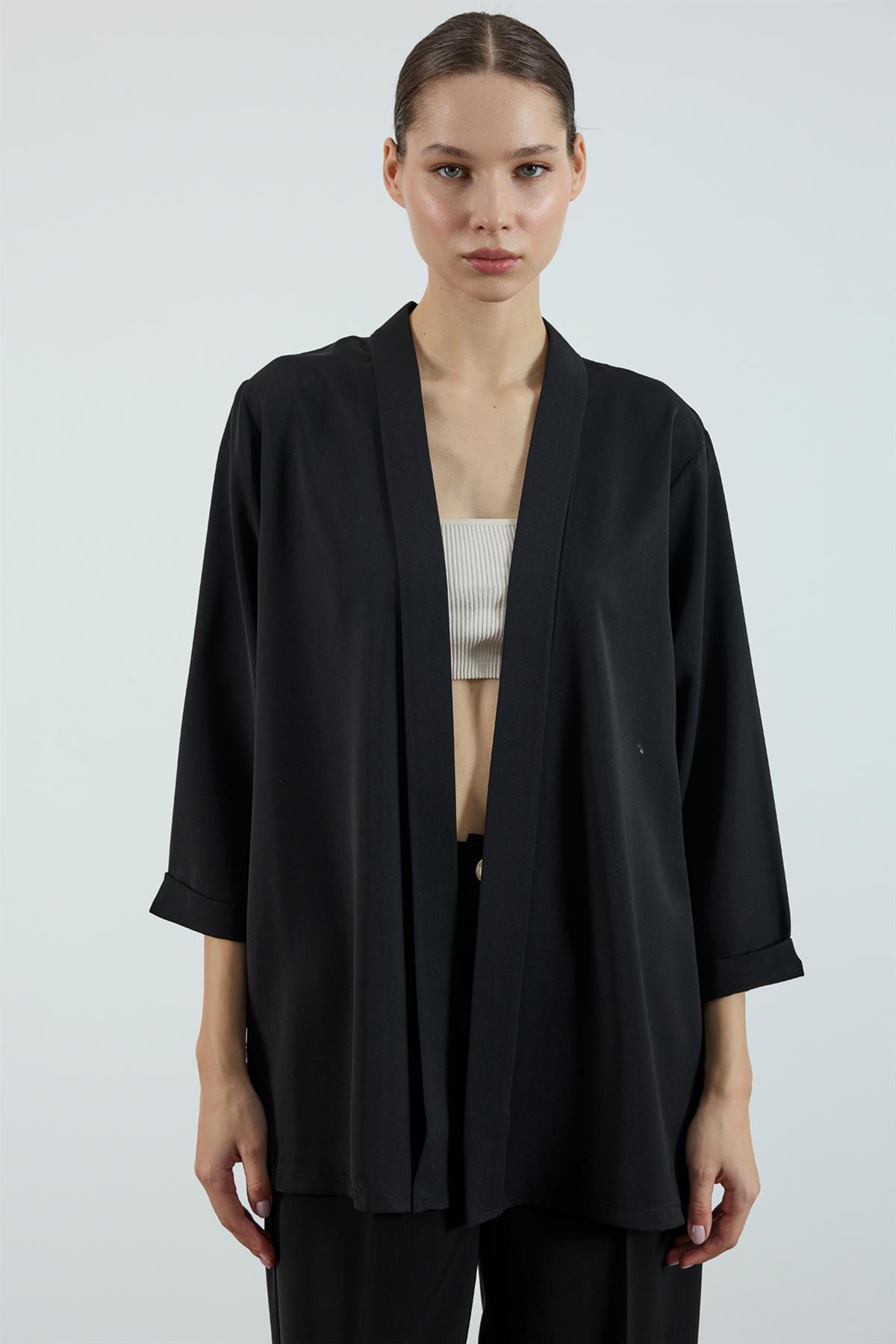 9564 ŞAL YAKA CEKET SİYAH