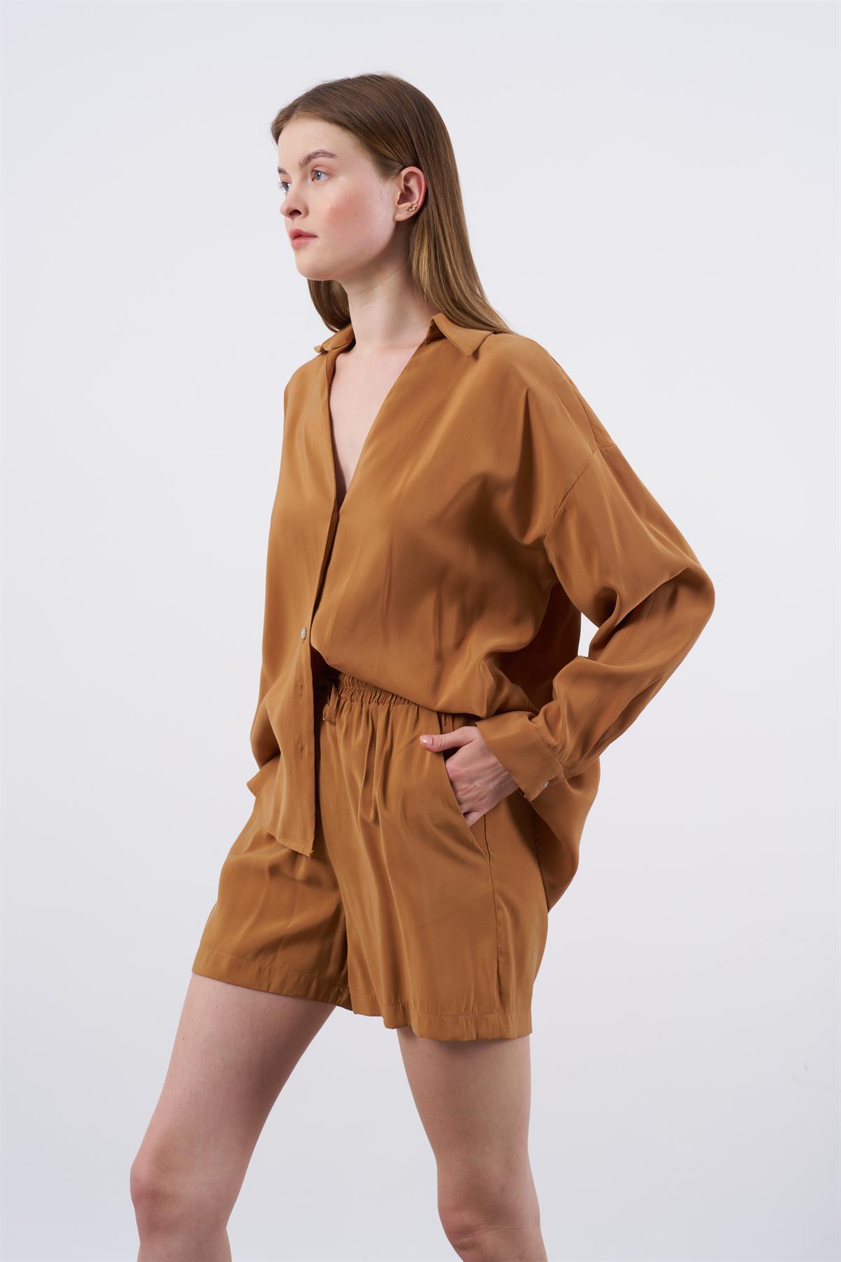 50905 ŞORT GÖMLEK TAKIM(50884) CAMEL