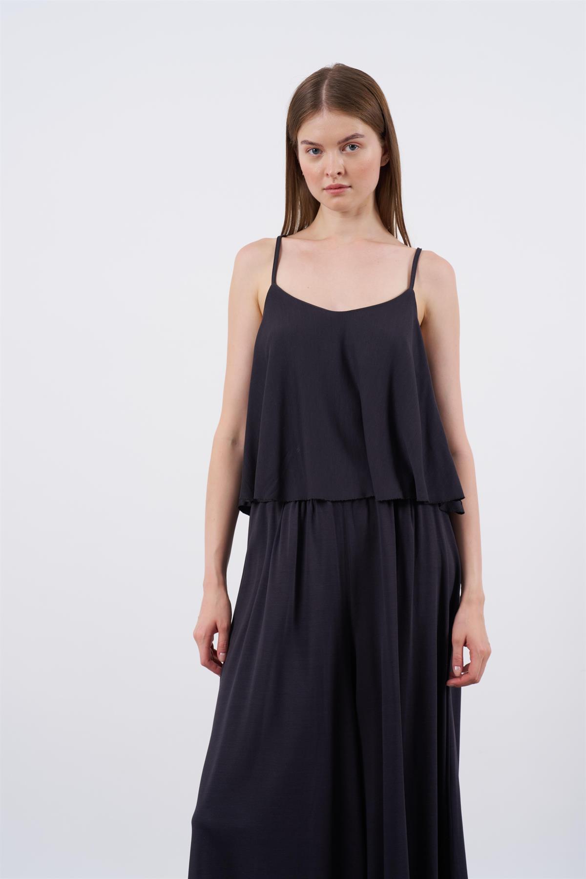 51052 ASKILI BLUZ PANTOLON TAKIM FÜME