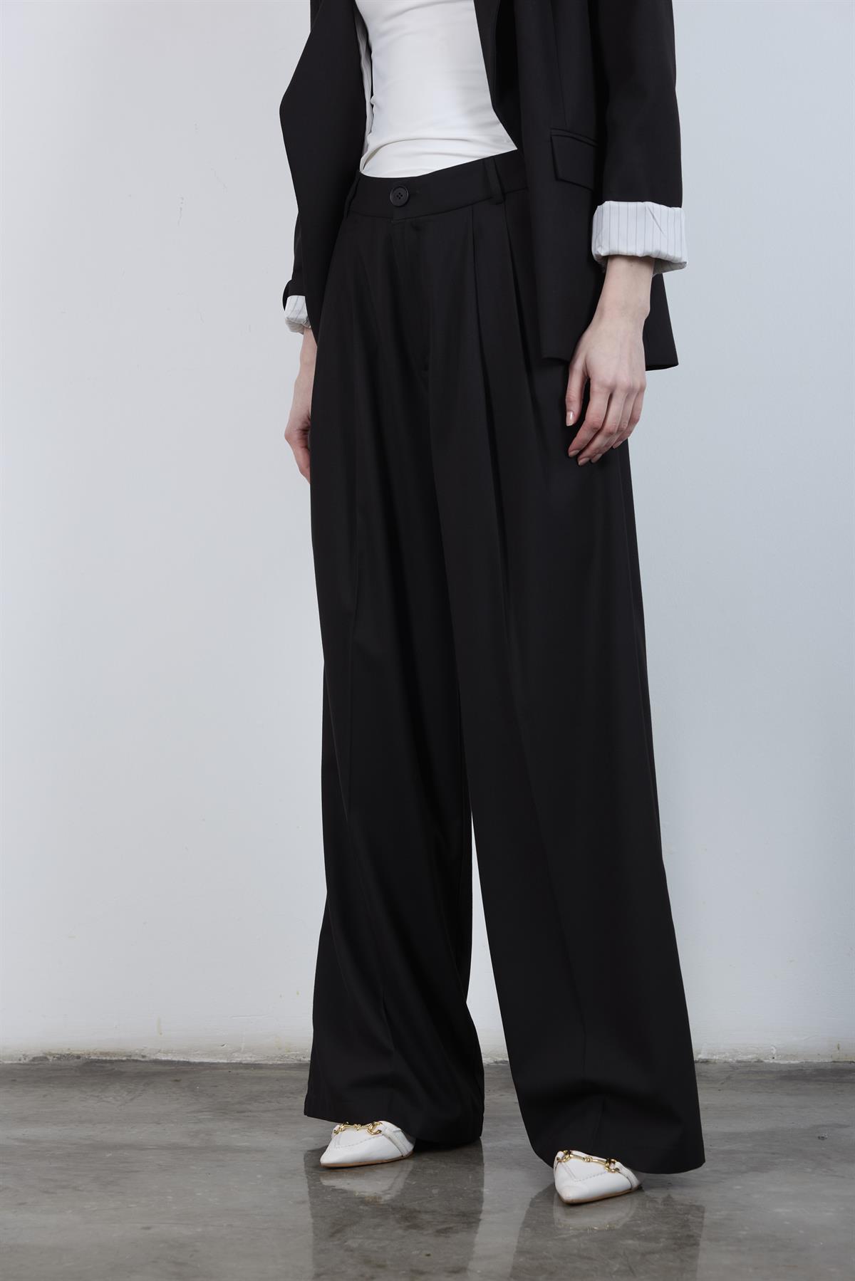 50997 POLİVİSKON PANTOLON SİYAH