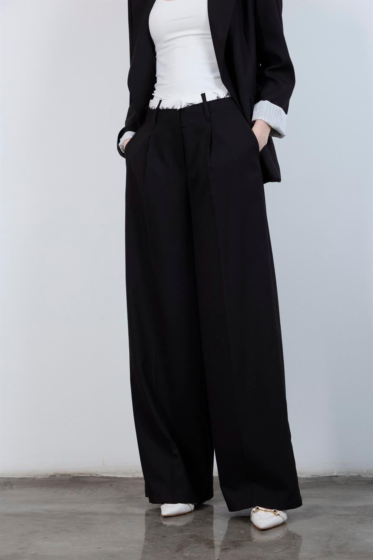 50949 POLİVİSKON PANTOLON SİYAH