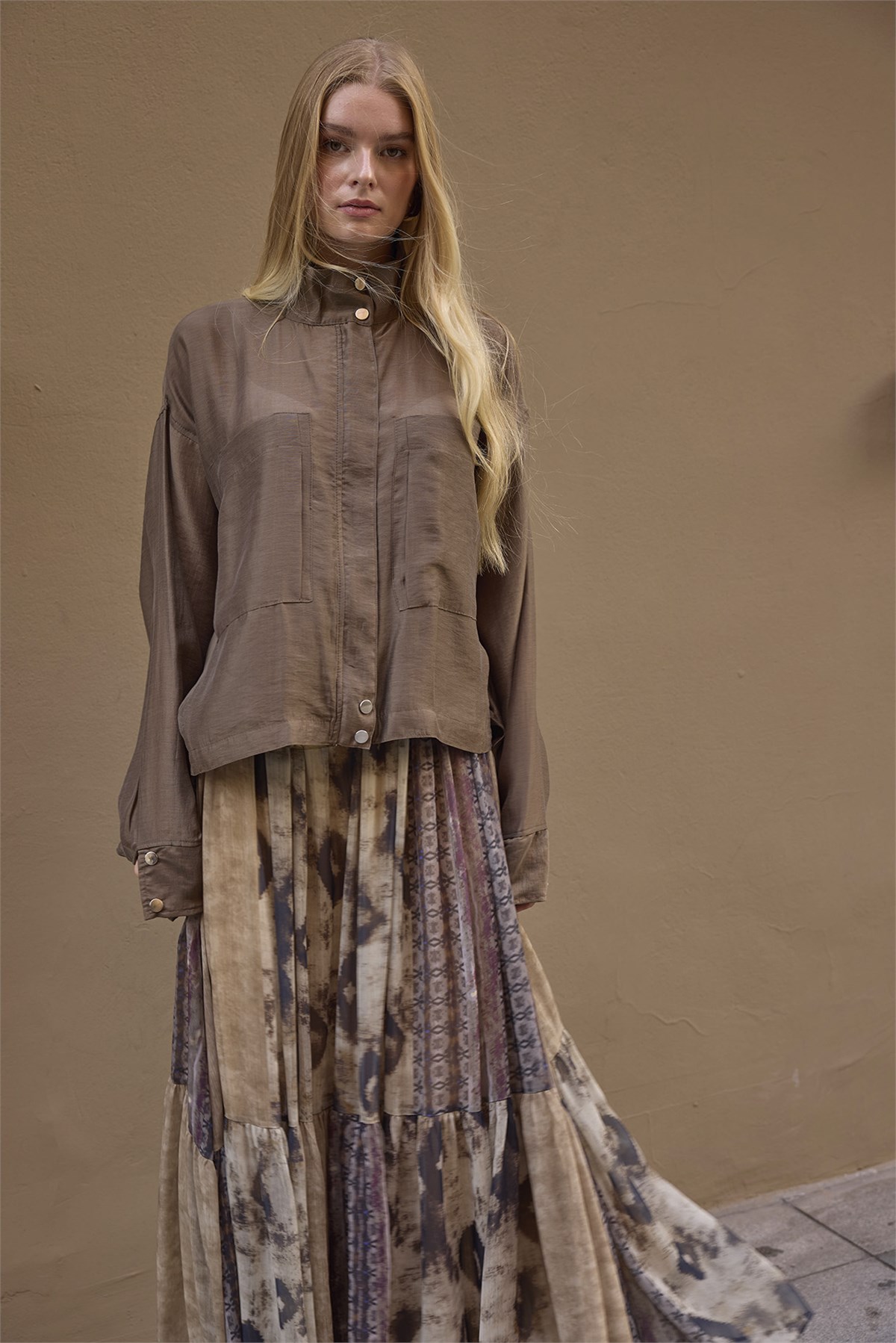 3498 BÜZGÜLÜ ETEK CAMEL