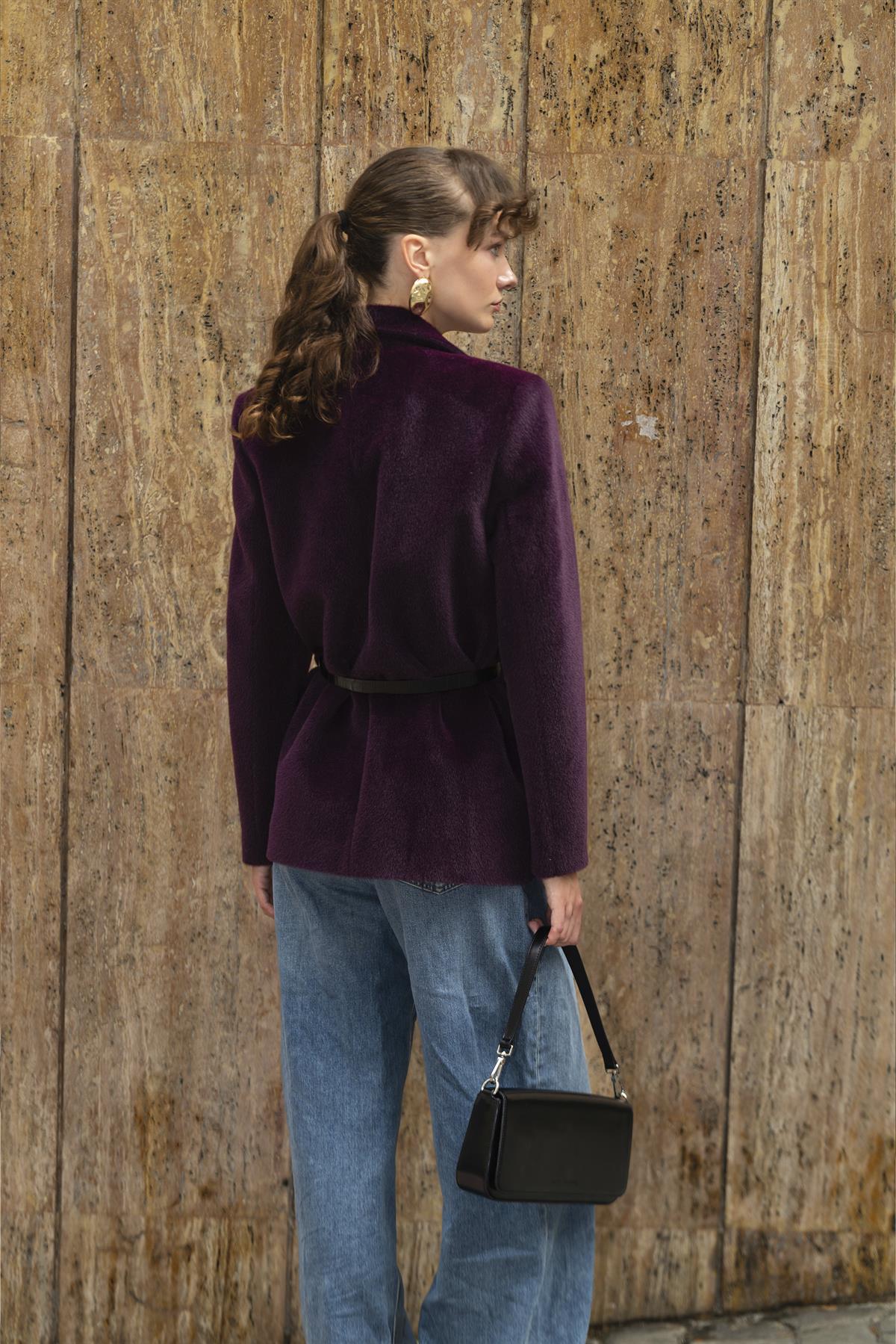 9490 PELUŞLU CEKET MOR