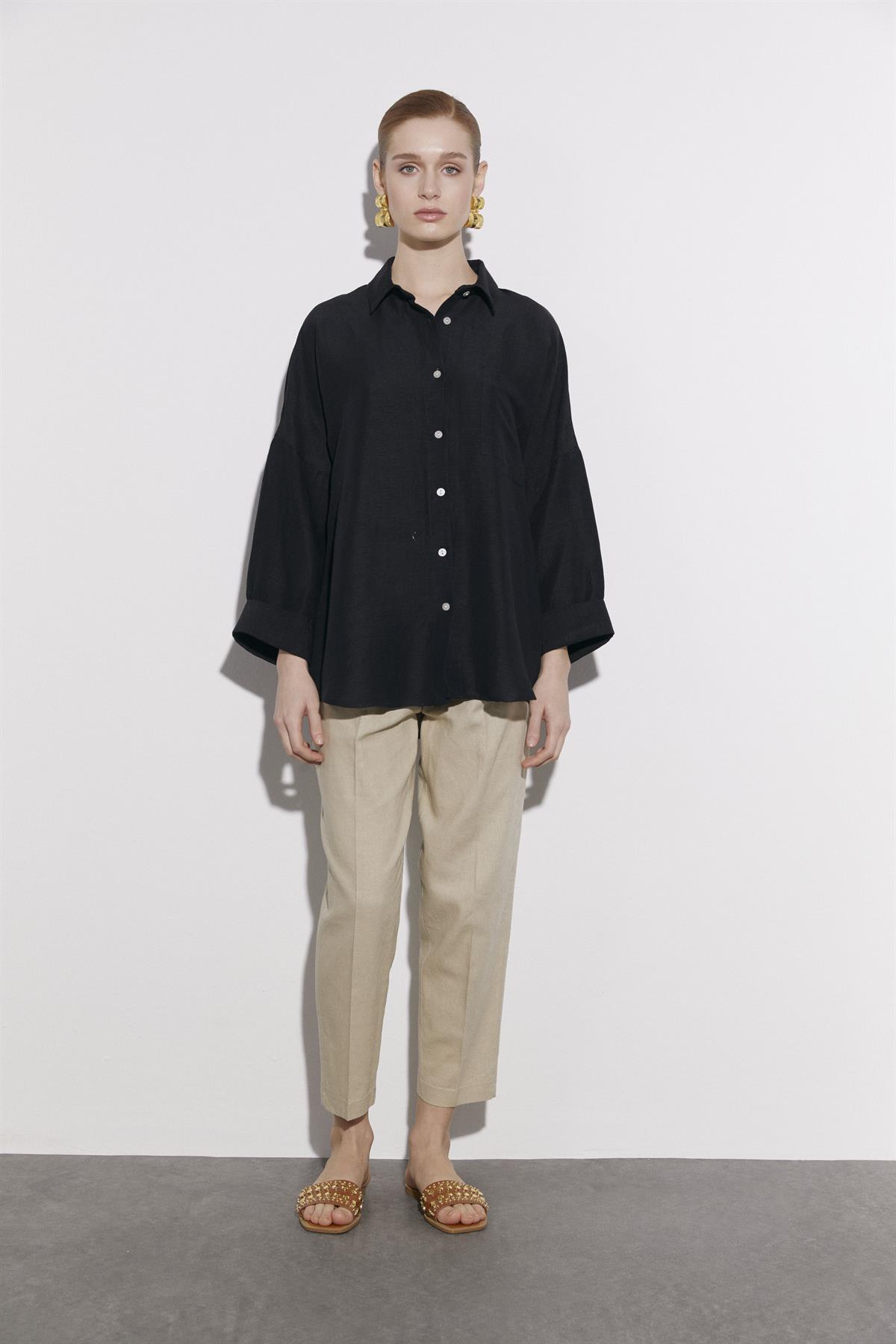 4920 OVERSIZE GÖMLEK SİYAH