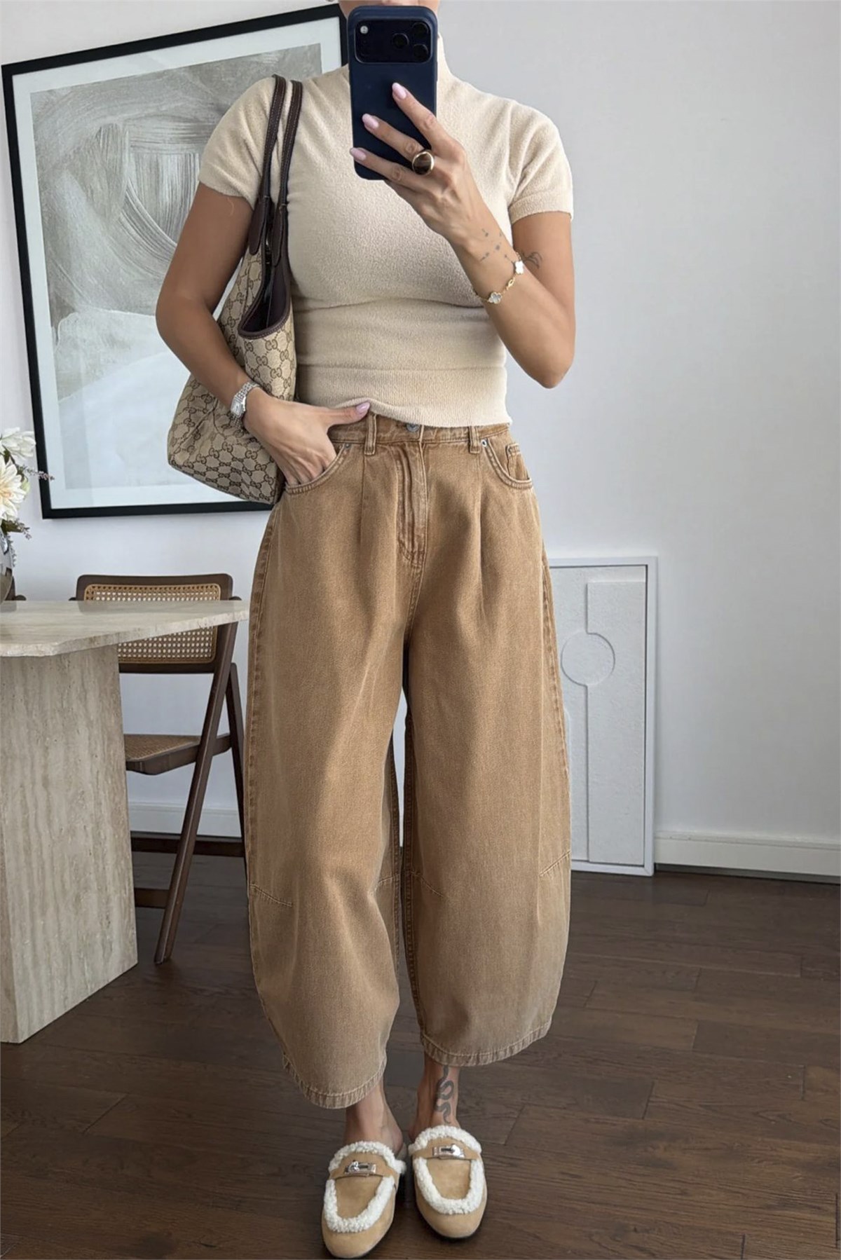 0107 PERRY VİNTAGE DENİM KARAMEL