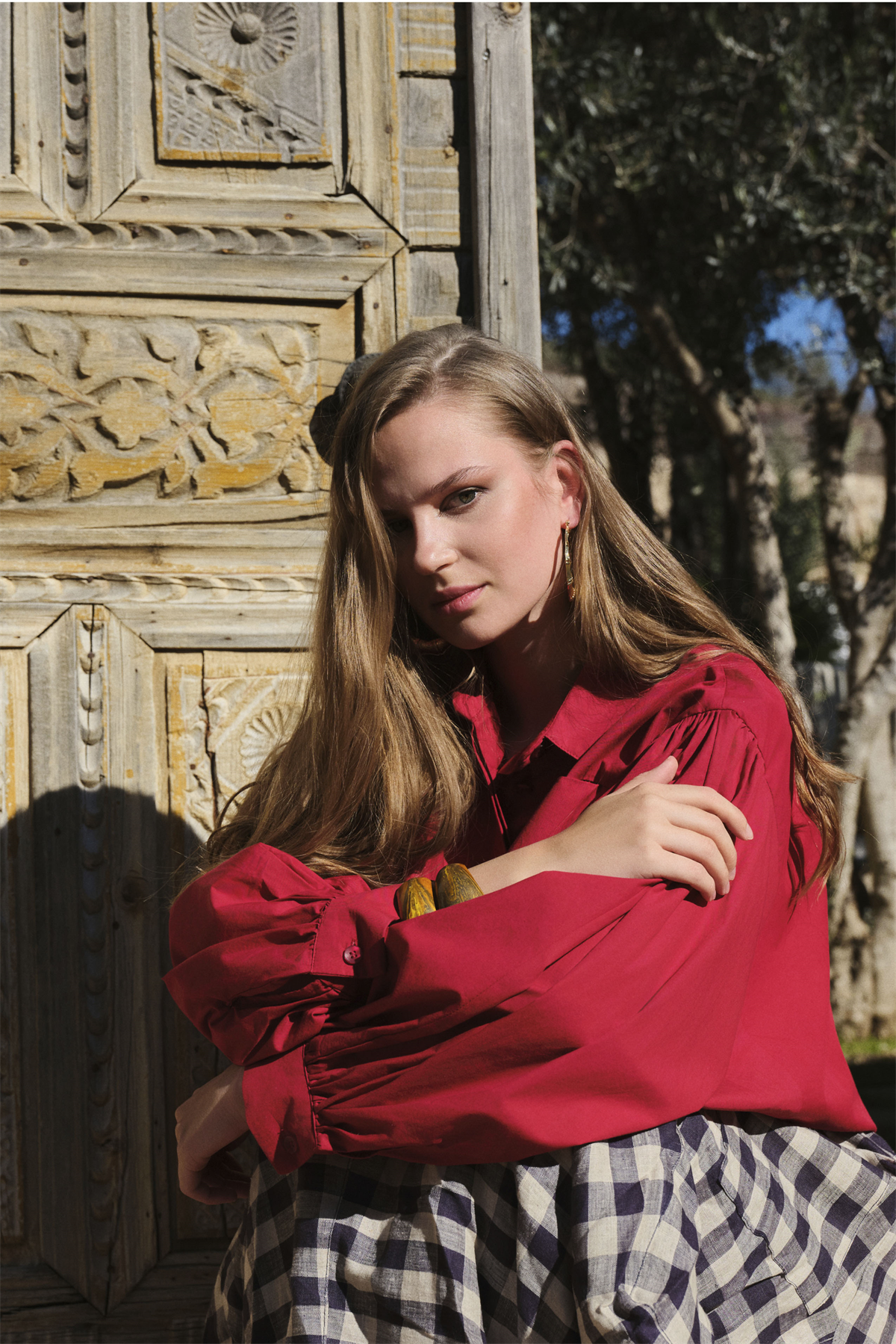 5008 POPLİN GÖMLEK KIRMIZI