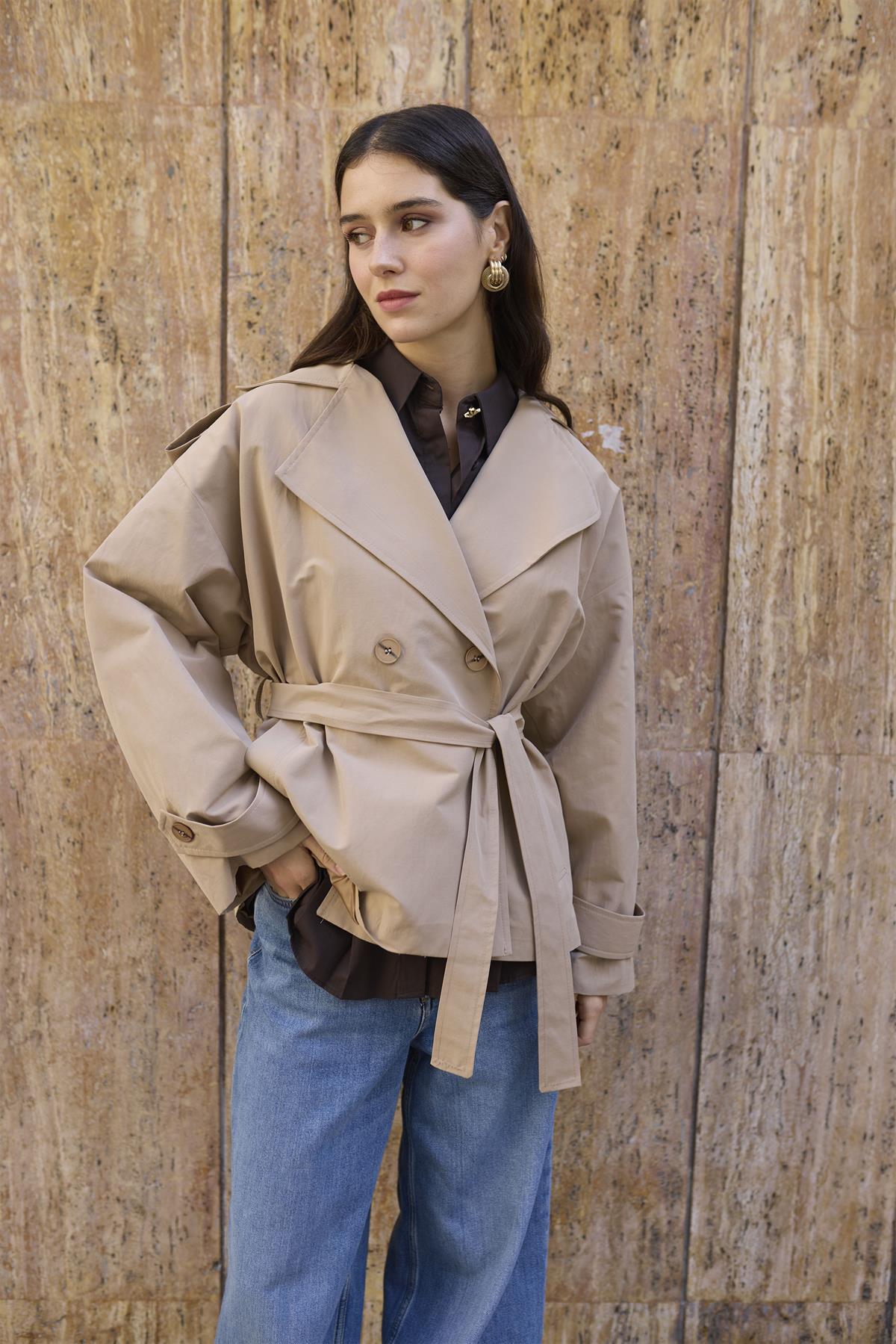 9609 KISA TRENÇ VİZON