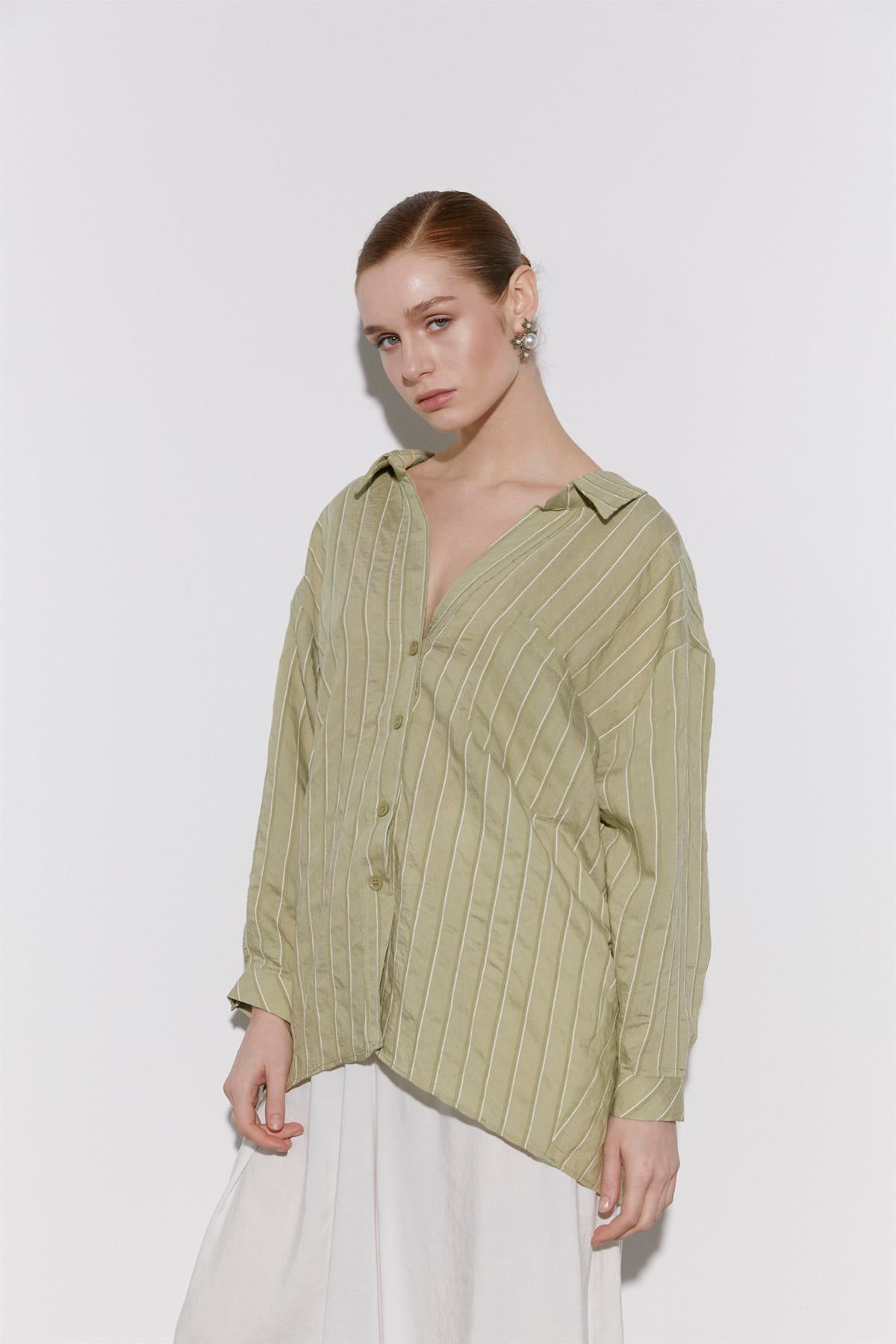 4758 OVERSIZE GÖMLEK(4612) HAKİ