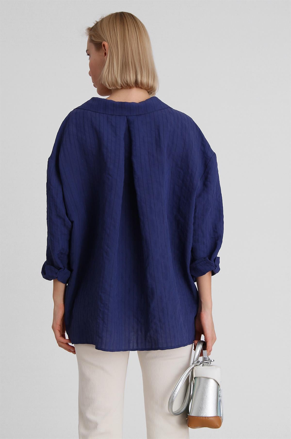 4758 OVERSIZE GÖMLEK(4612) LACİVERT