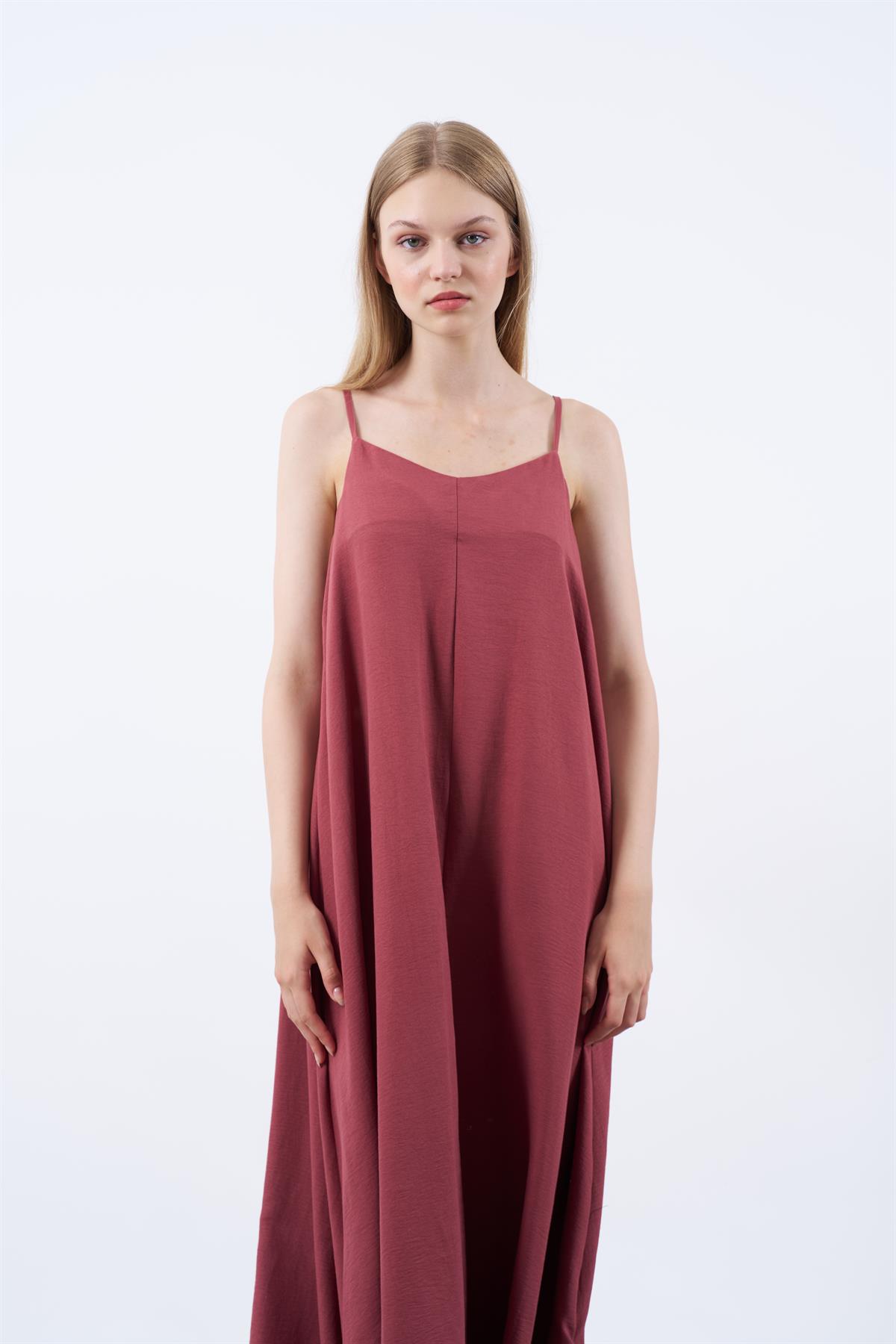 2975 ASKILI ELBİSE BORDO