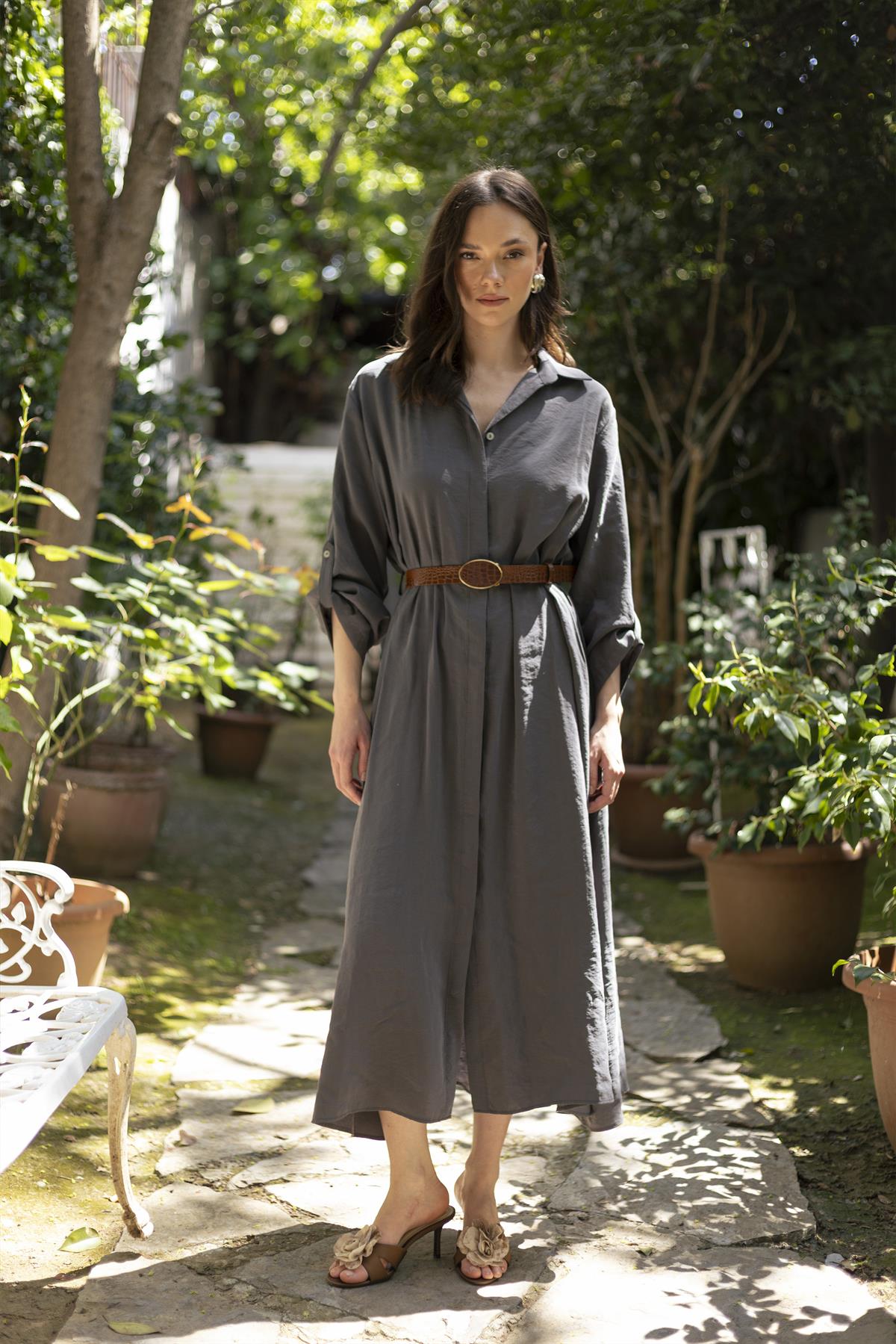 3270 GÖMLEK ELBİSE ANTRASİT