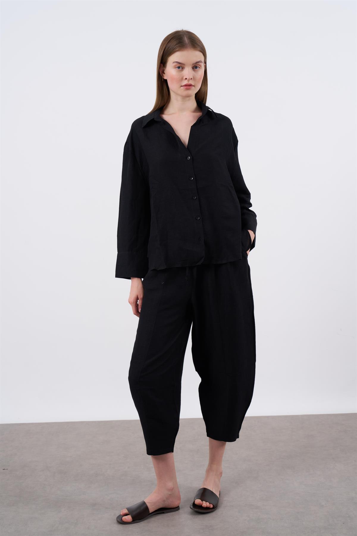 50987 GÖMLEK PANTOLON TAKIM SİYAH