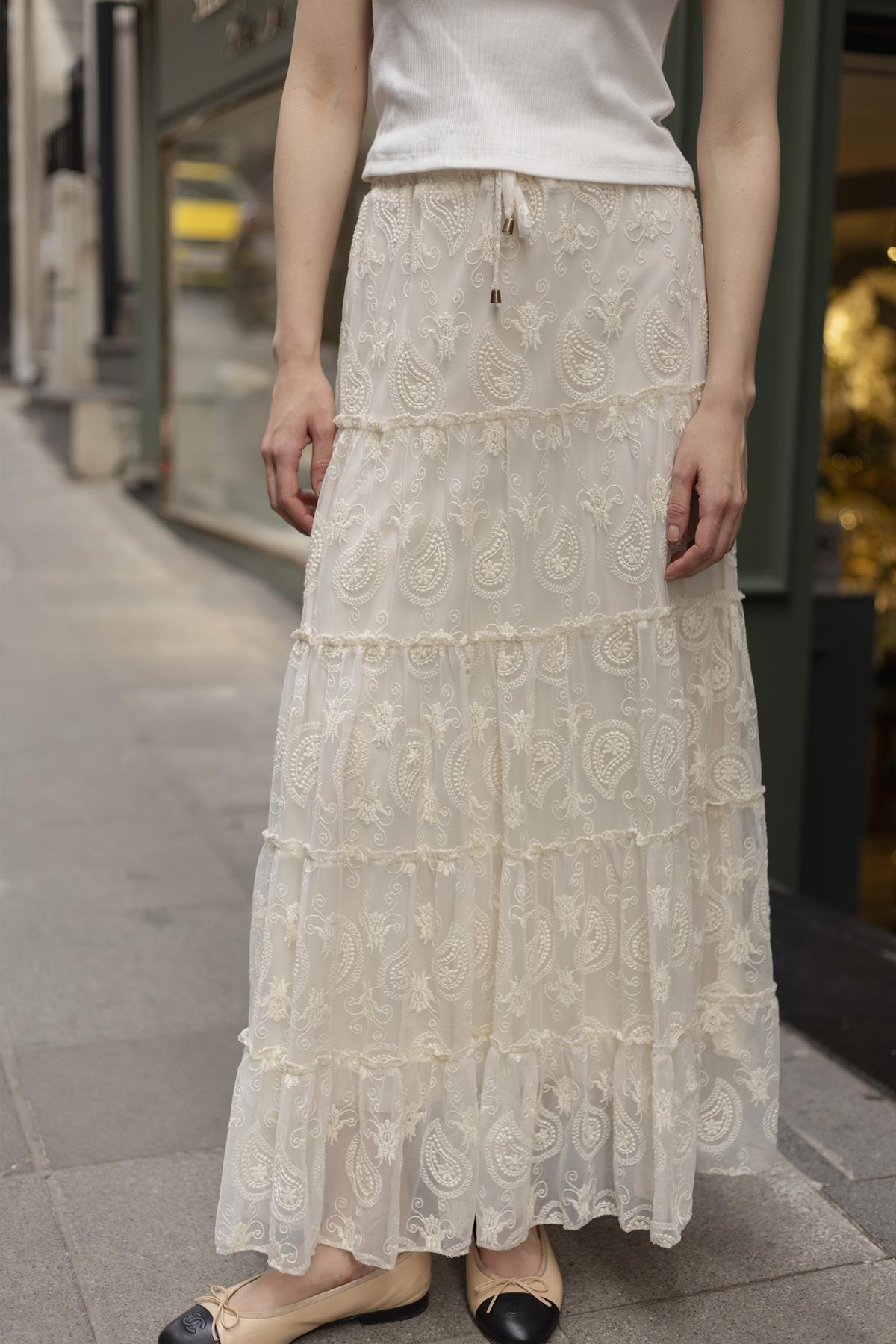 3299 DANTELLİ BEŞ PARÇA ETEK TAŞ