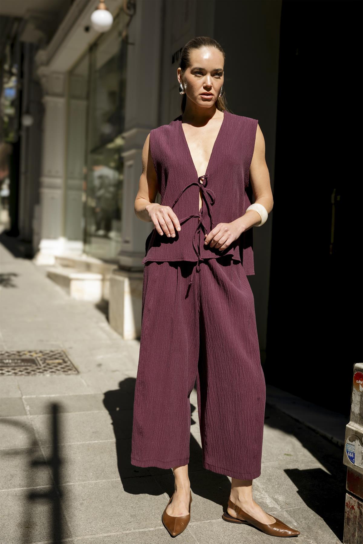 51155 YELEK PANTOLON TAKIM BORDO