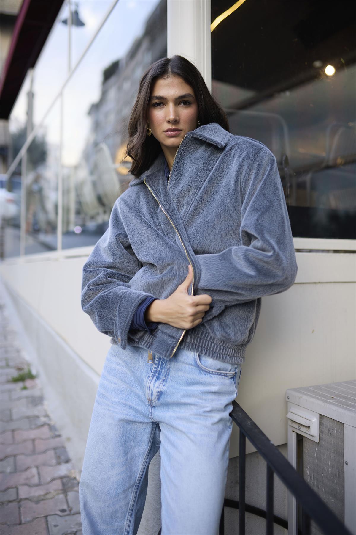 9648 BOMBER CEKET GRİ