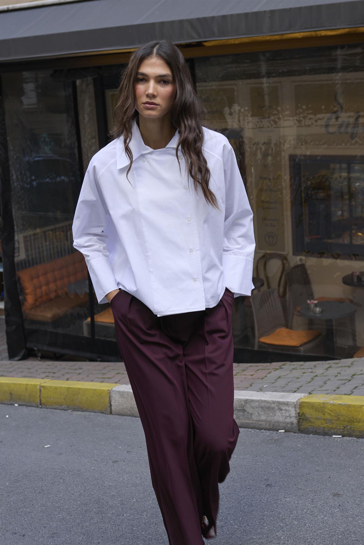 5001 REGLAN POPLİN GÖMLEK BEYAZ