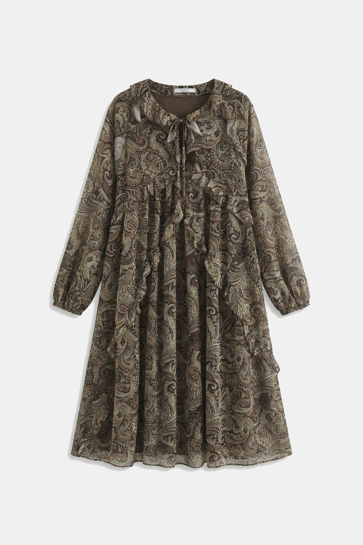 3359 FIRFIRLI ELBİSE KAHVE