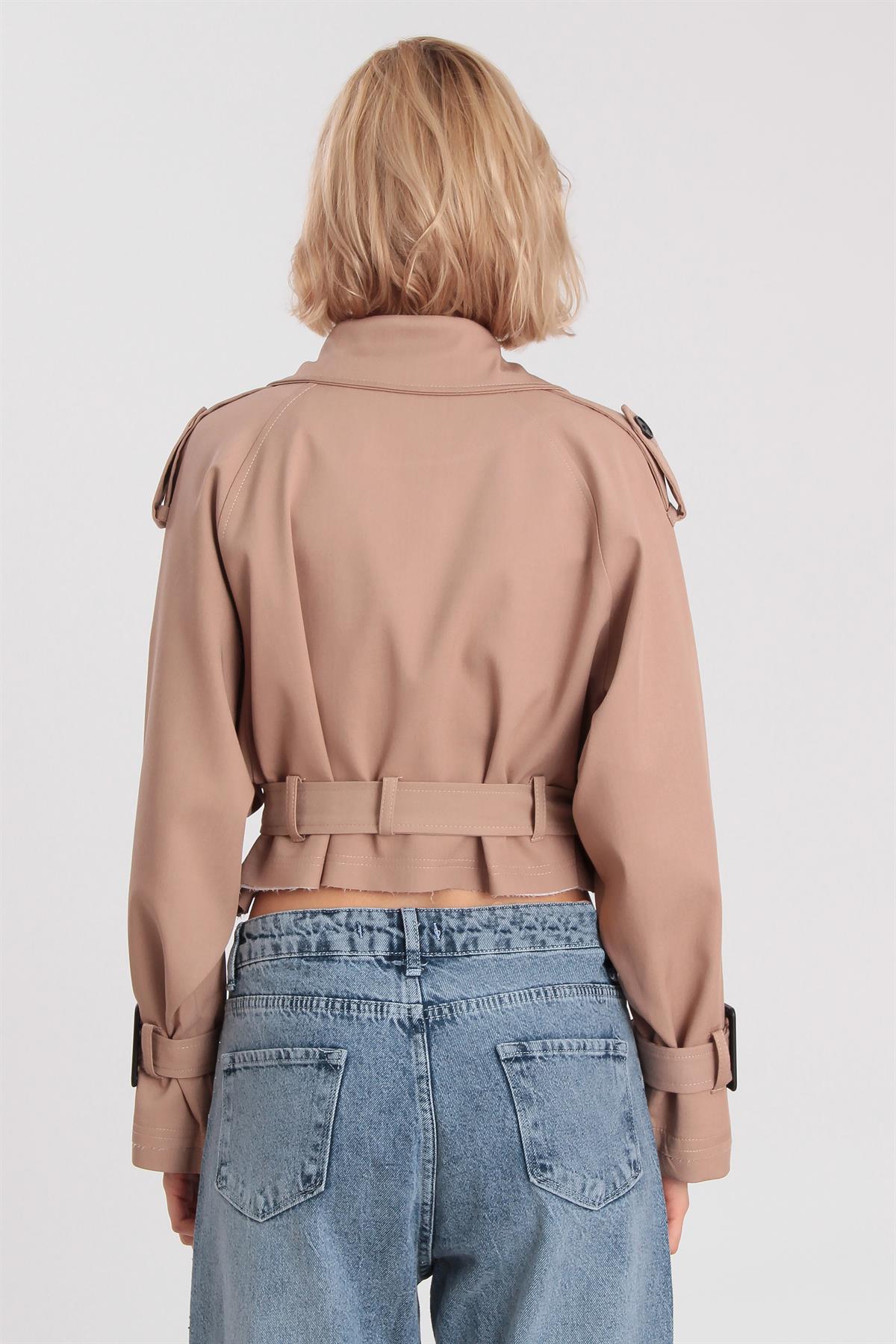 9306 REGLAN KISA CEKET CAMEL