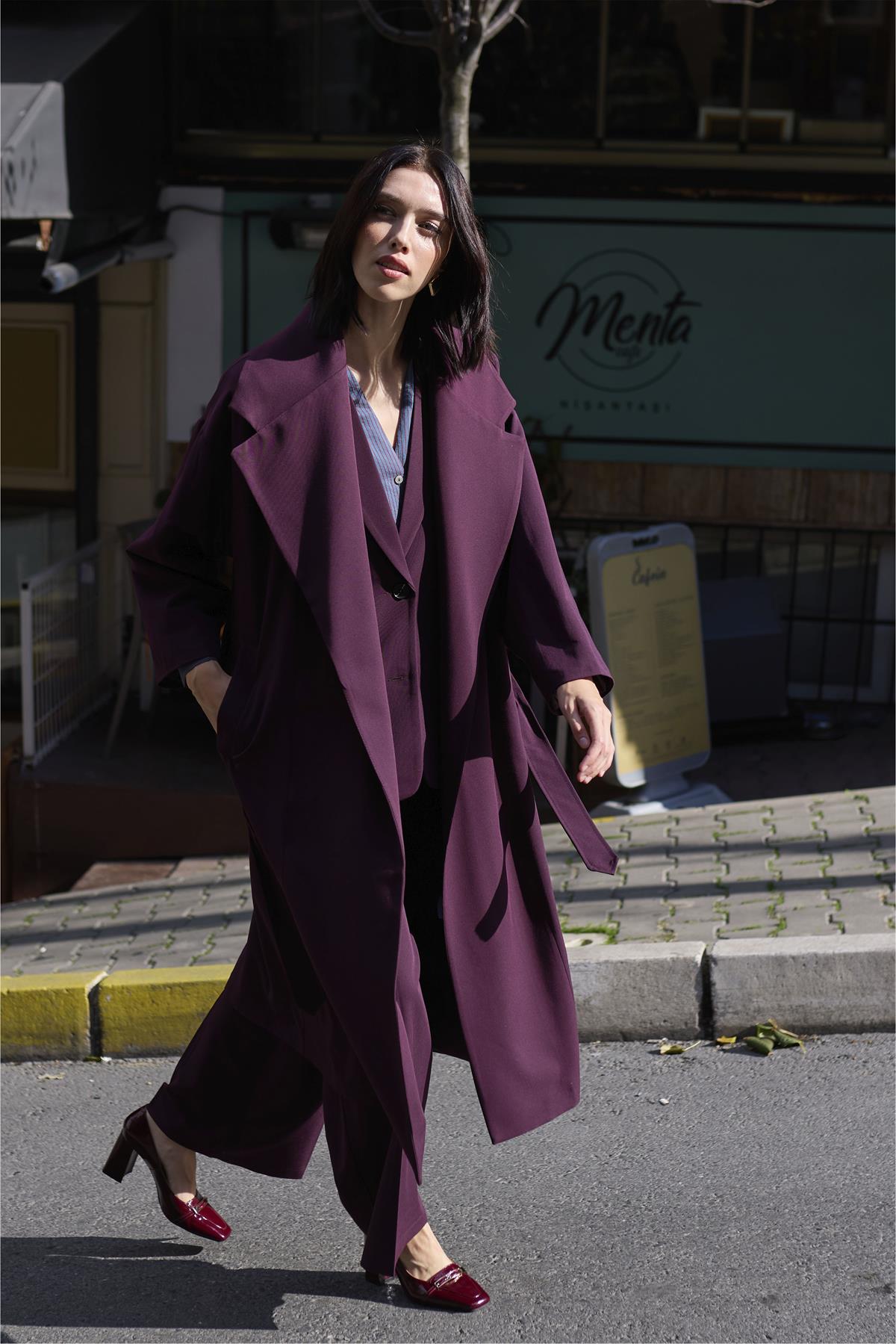 9617 POLİVİSKON UZUN TRENÇ MÜRDÜM