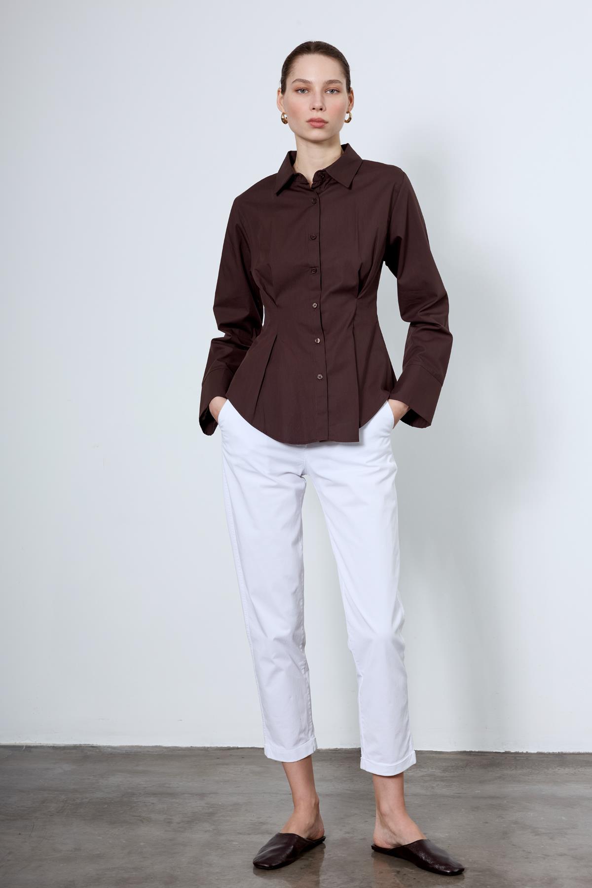 4965 PİLİLİ GÖMLEK KAHVE