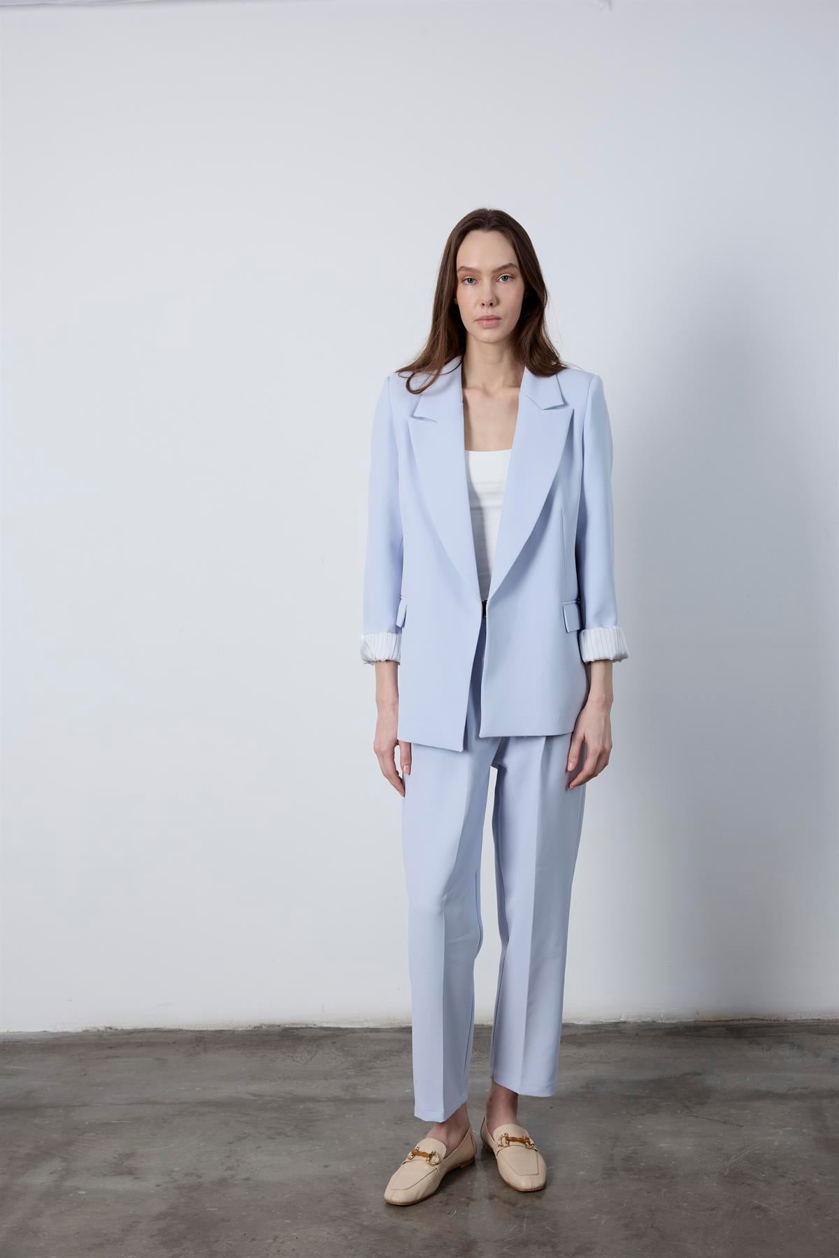 9134 KOLU KATLAMALI CEKET BEBE MAVİ