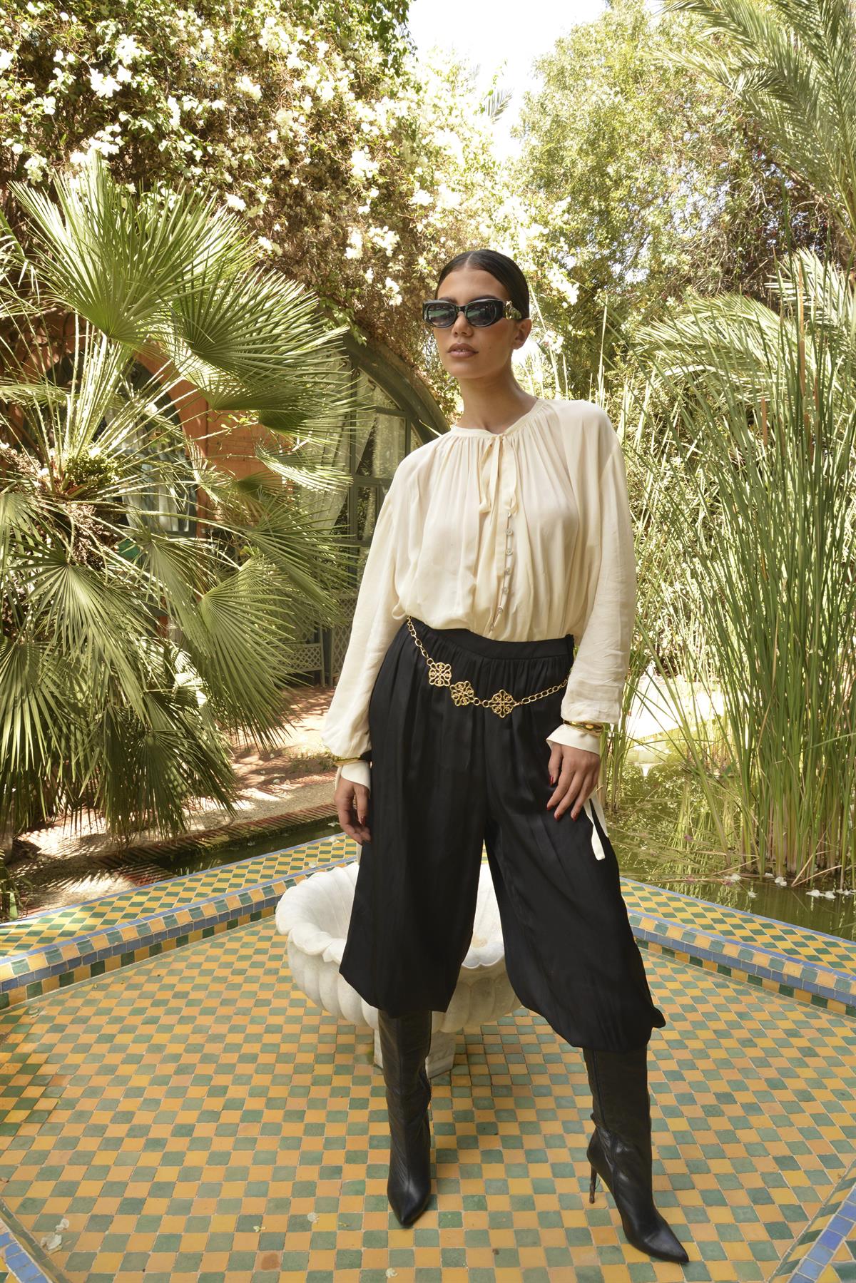 51217 SATEN PANTOLON SİYAH