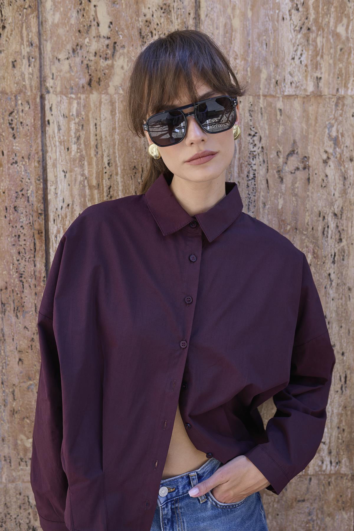 4985 POPLİN GÖMLEK MÜRDÜM