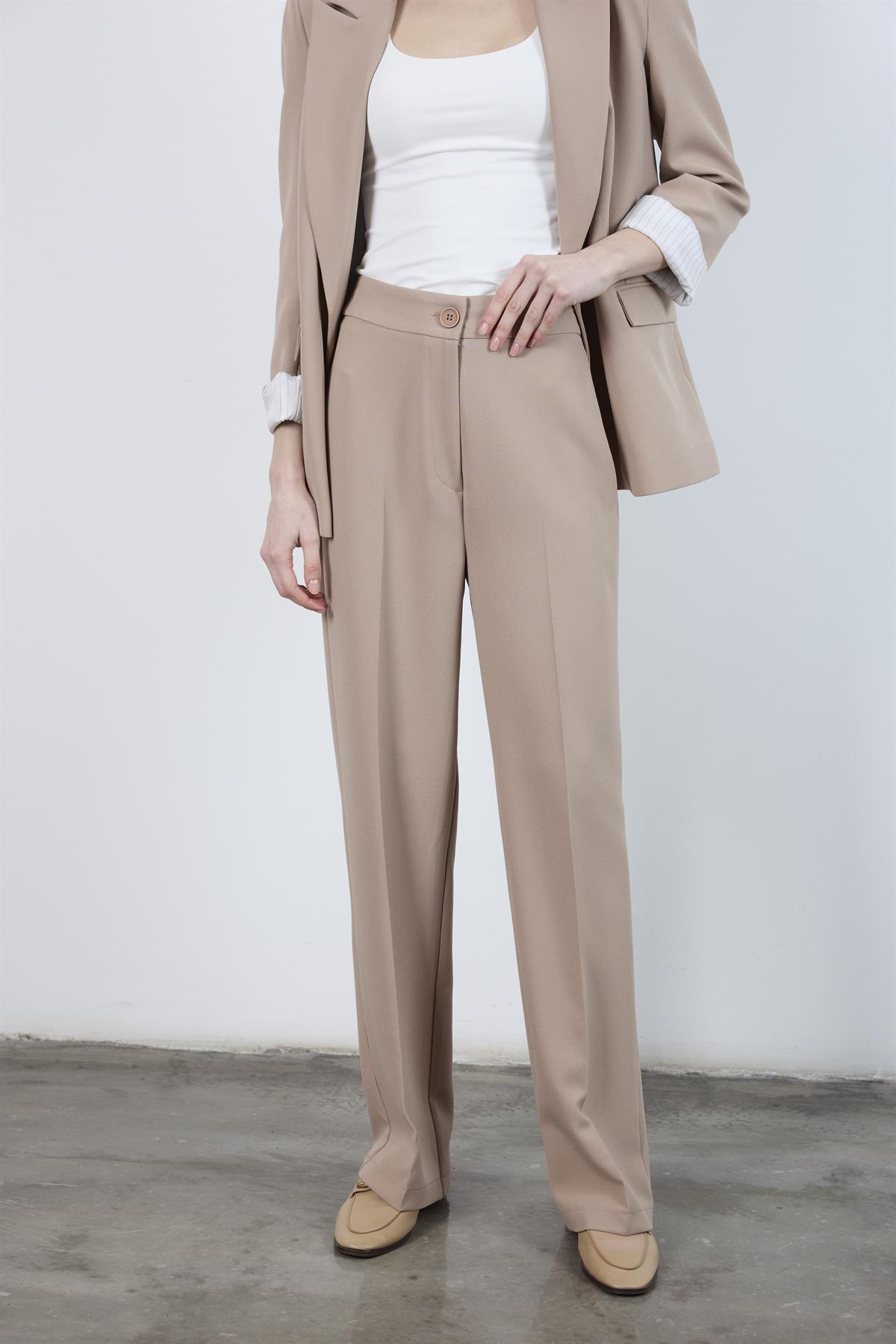 50714 PALAZZO PAÇA PANTOLON AÇIK KAHVE