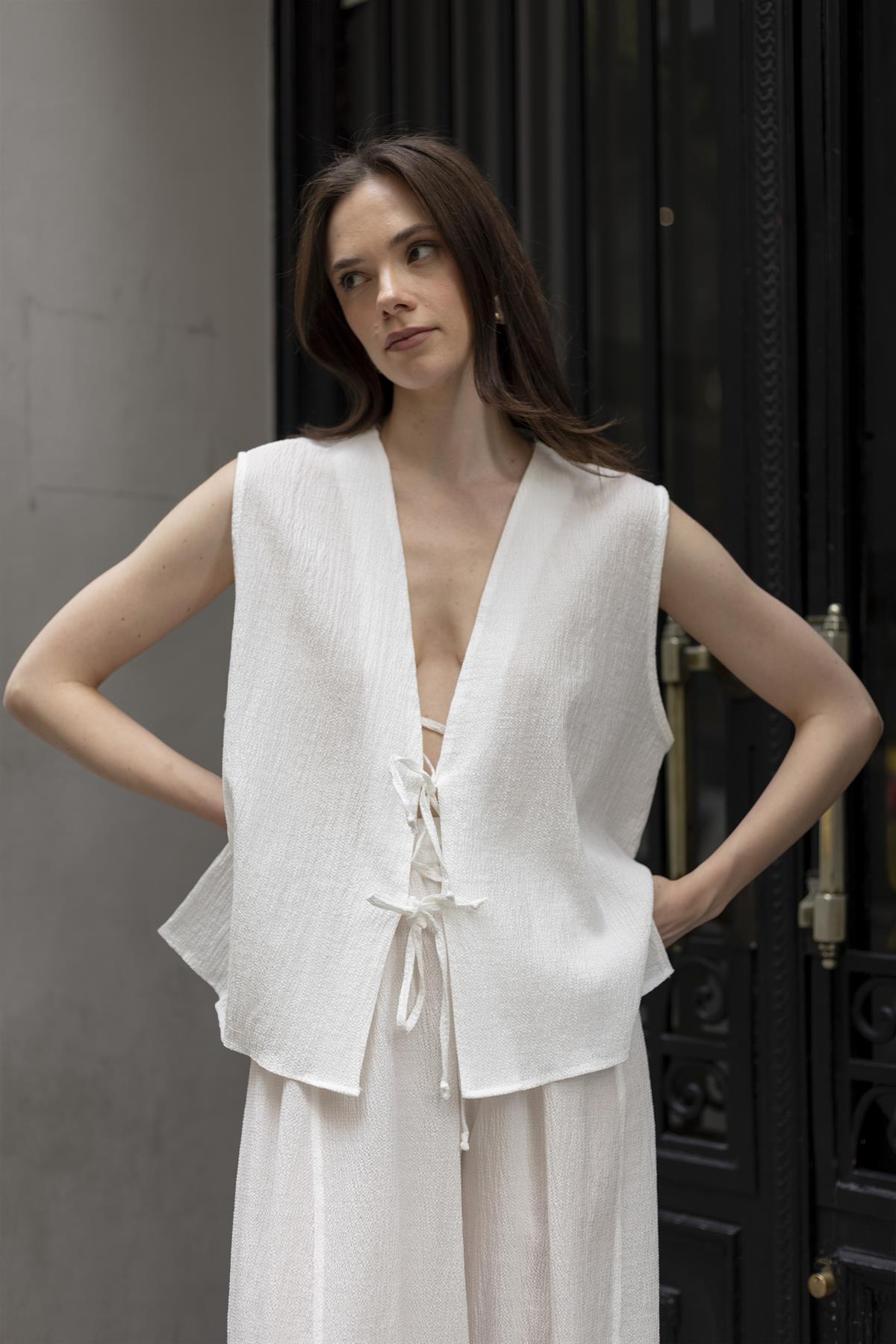 51155 YELEK PANTOLON TAKIM BEYAZ