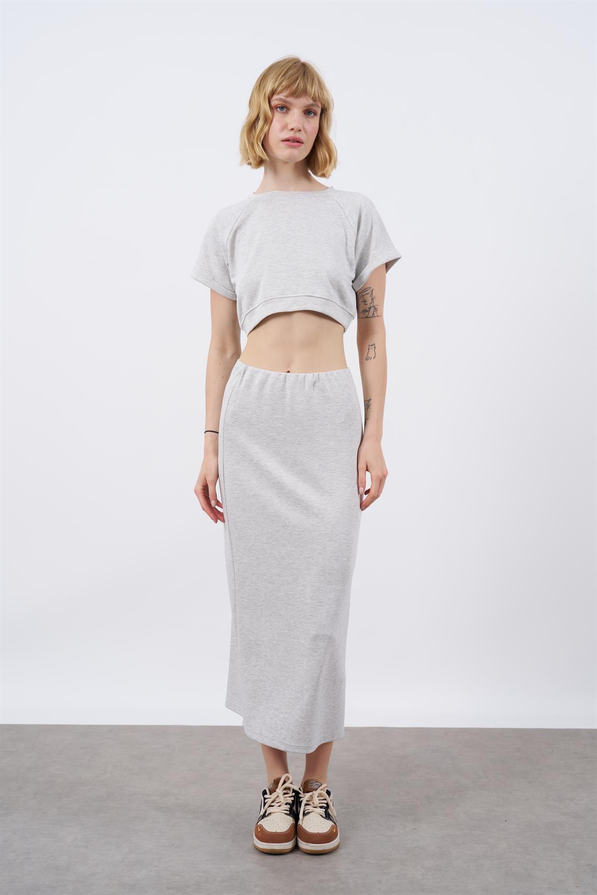 51028 CROP ETEK TAKIM GRİ