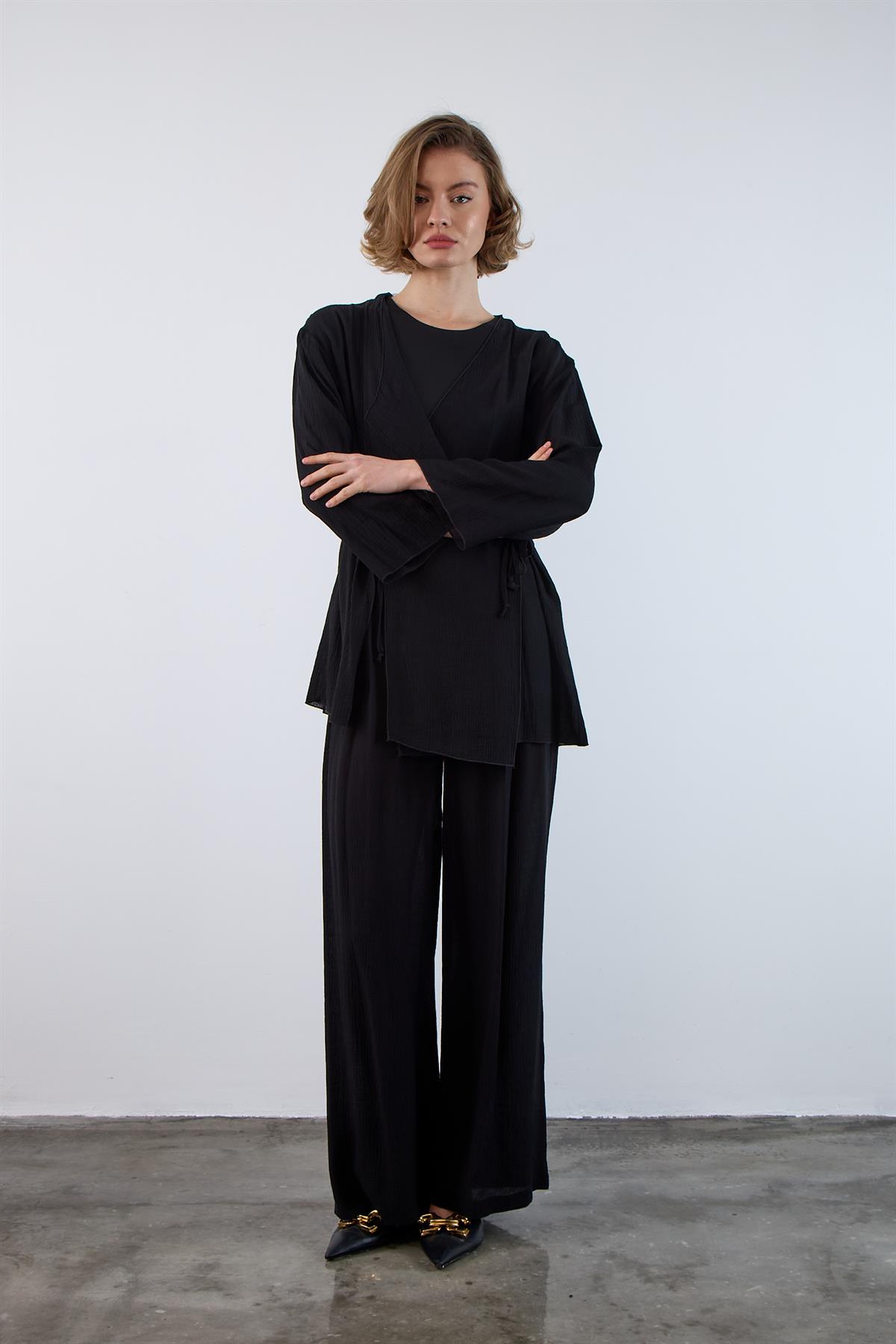 51109 KİMONO TAKIM SİYAH