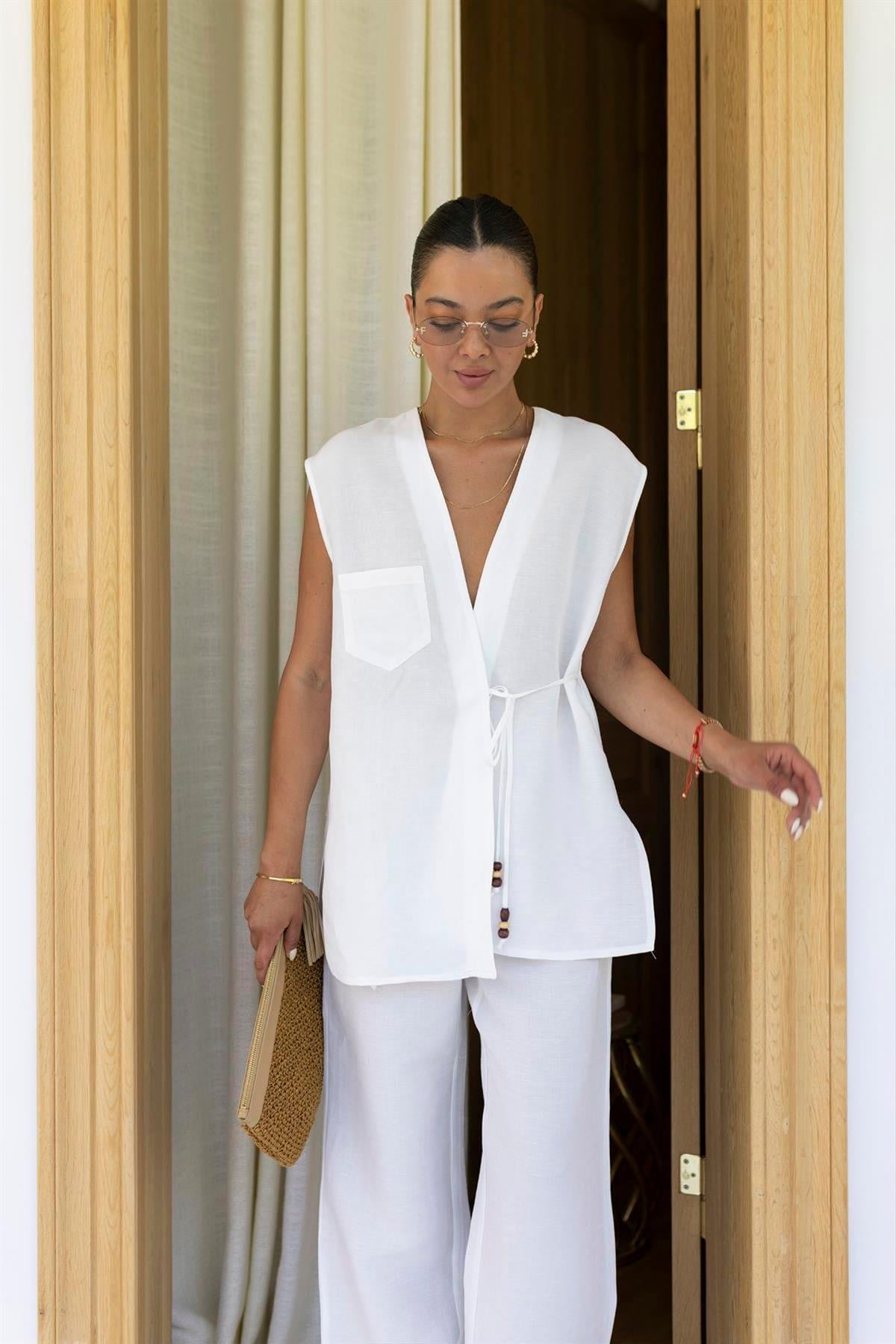 51042 YELEK PANTOLON TAKIM BEYAZ