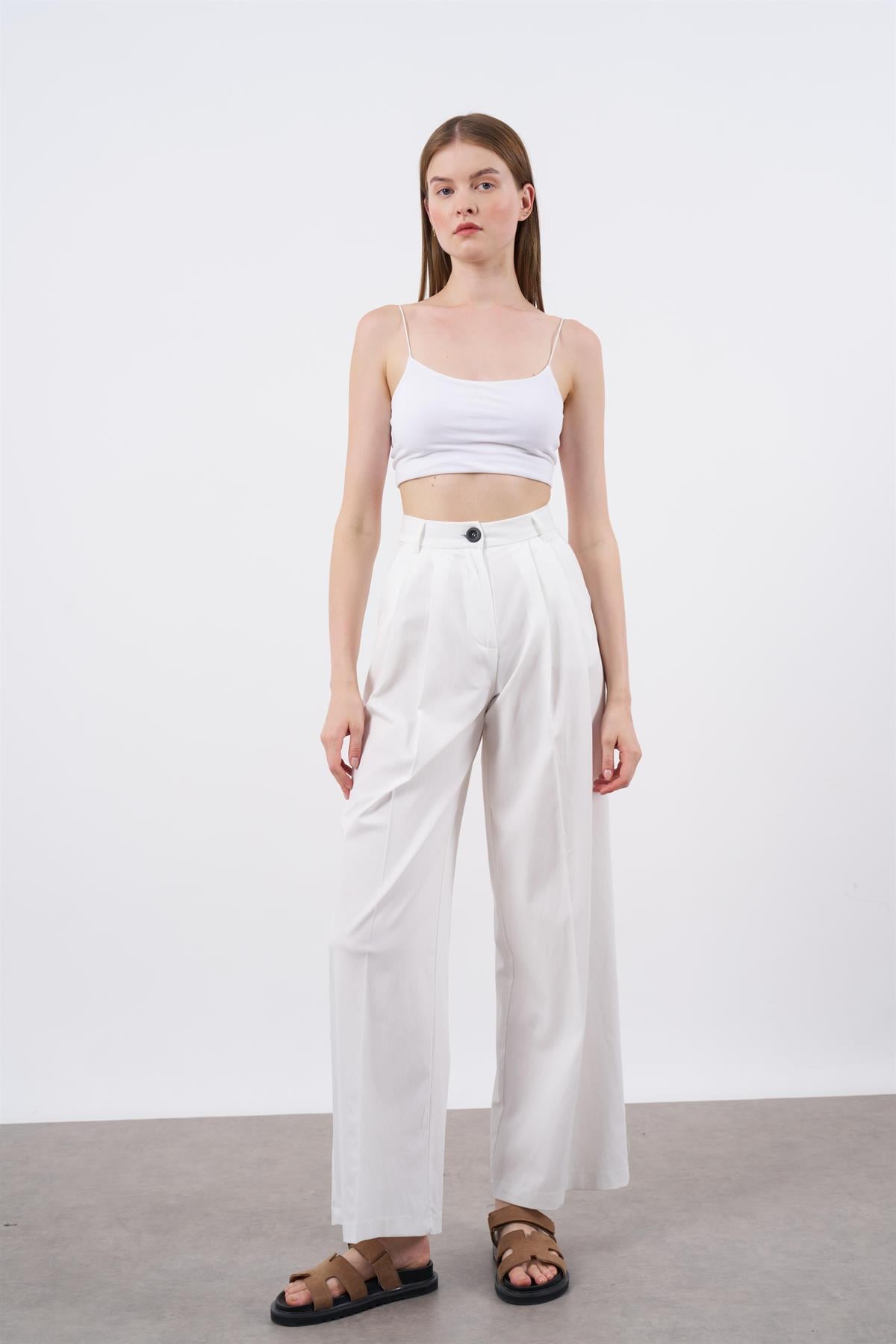 50997 POLİVİSKON PANTOLON BEYAZ