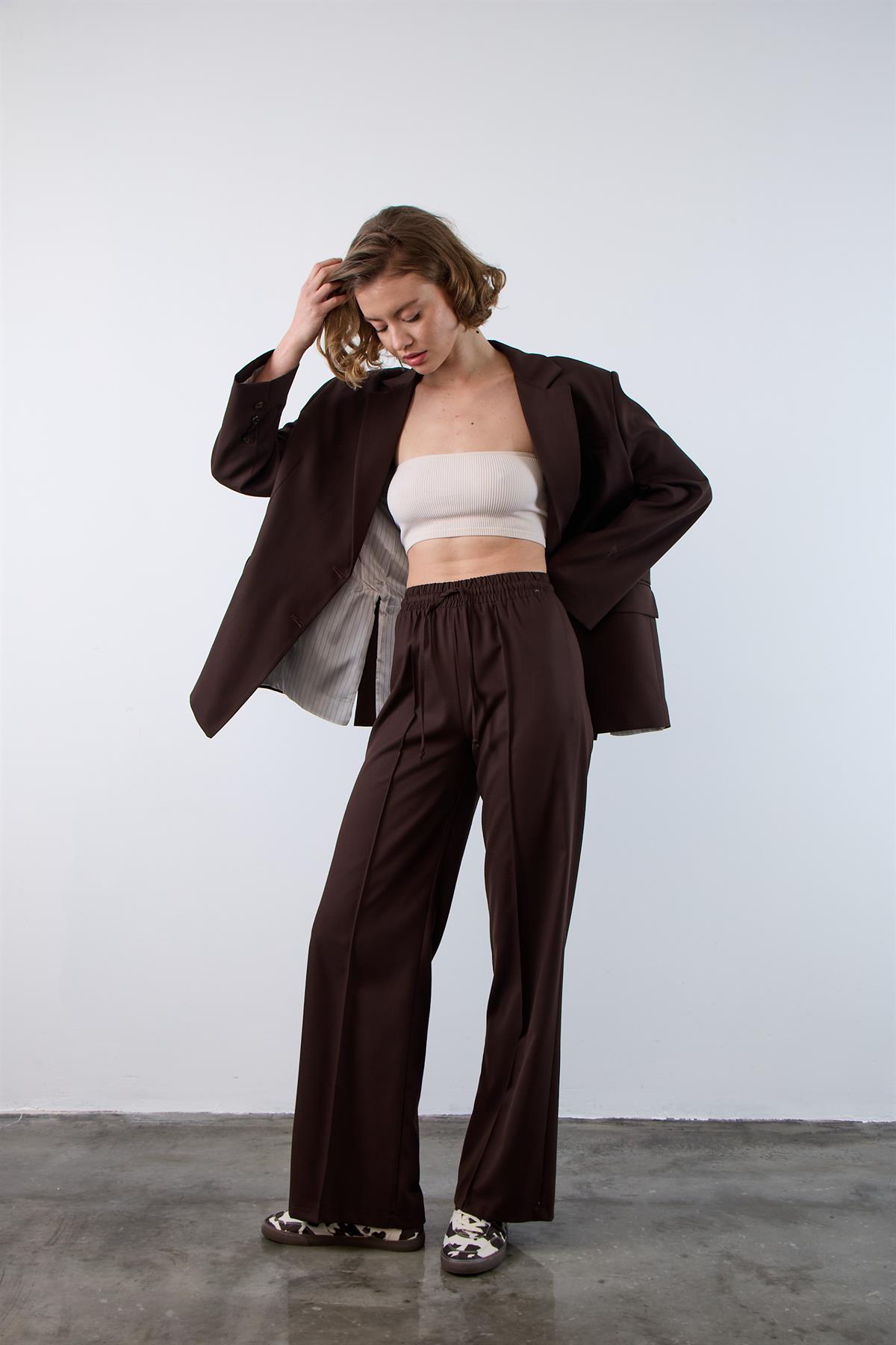 9484 POLİVİSKON CEKET KAHVE