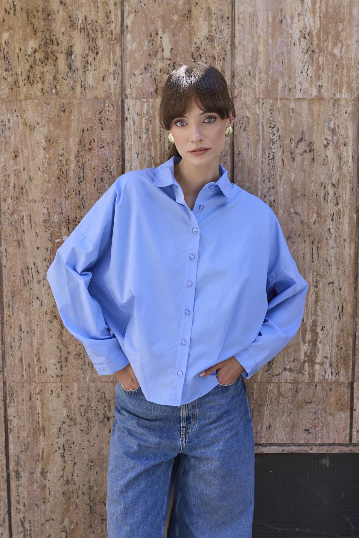 4985 POPLİN GÖMLEK MAVİ