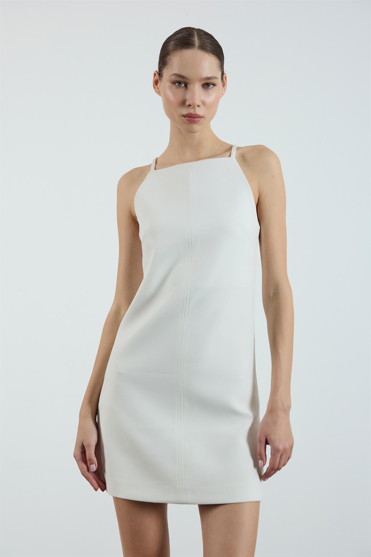 3259 KISA ELBİSE BEYAZ