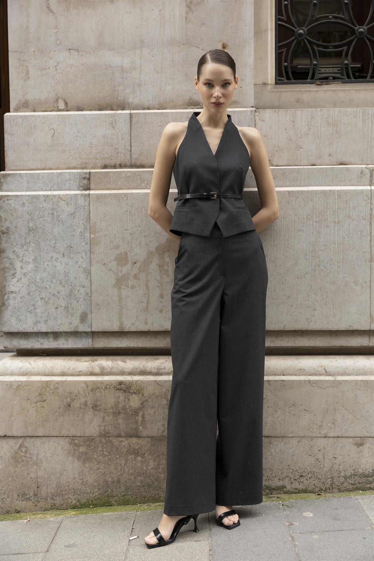 9569 YELEK PANTOLON TAKIM SİYAH