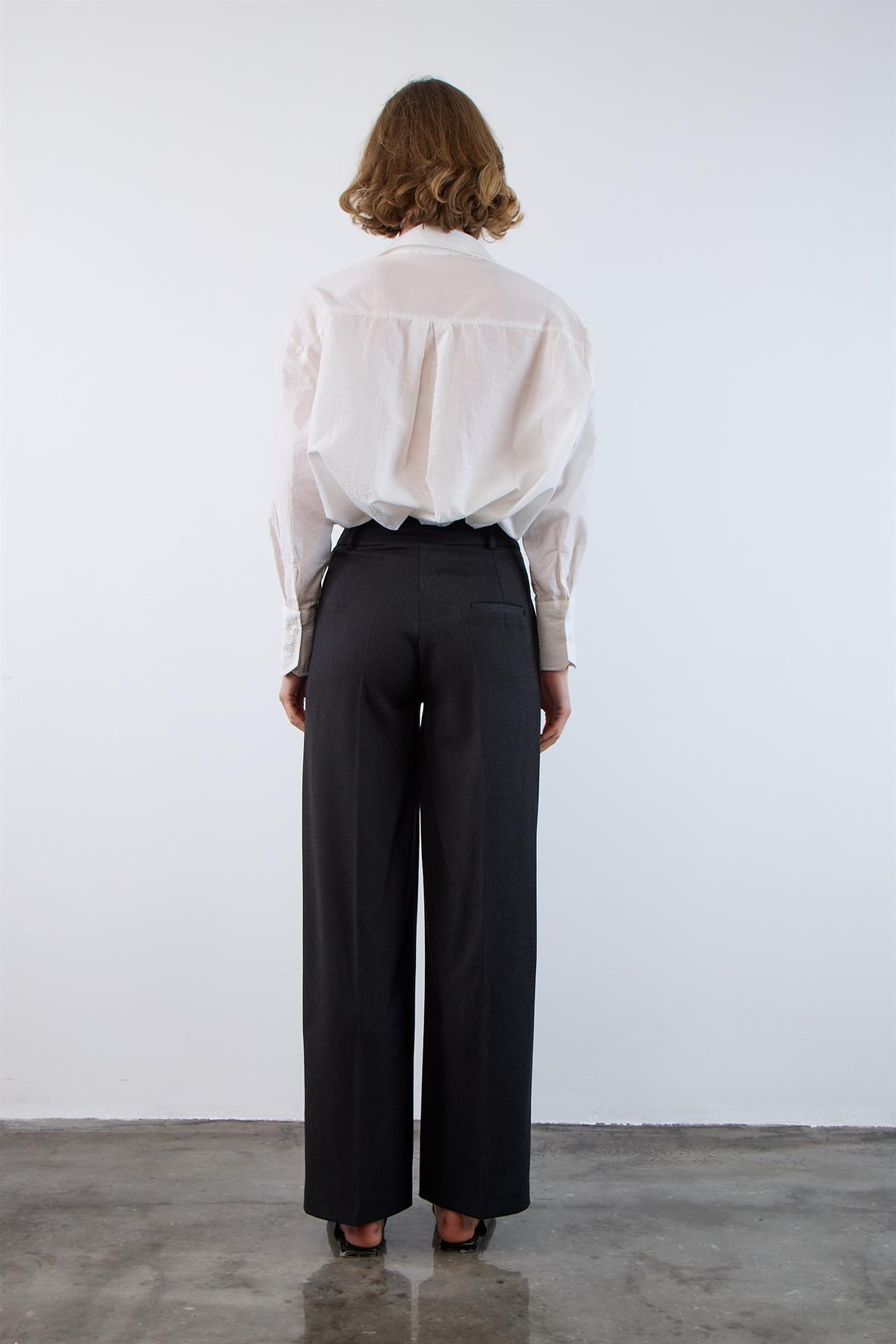 51093 PİLİLİ PALAZZO PANTOLON FÜME