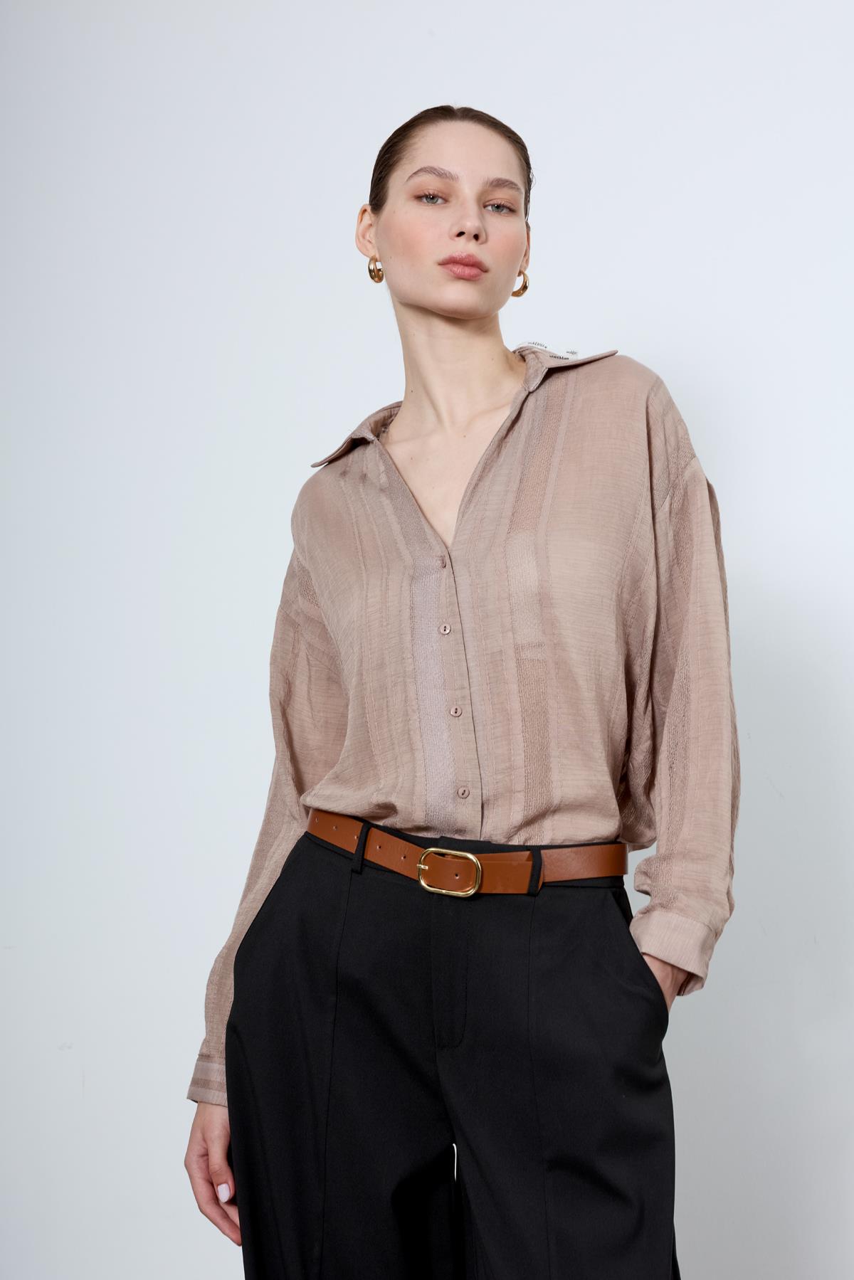 4914 TRANSPARAN GÖMLEK VİZON